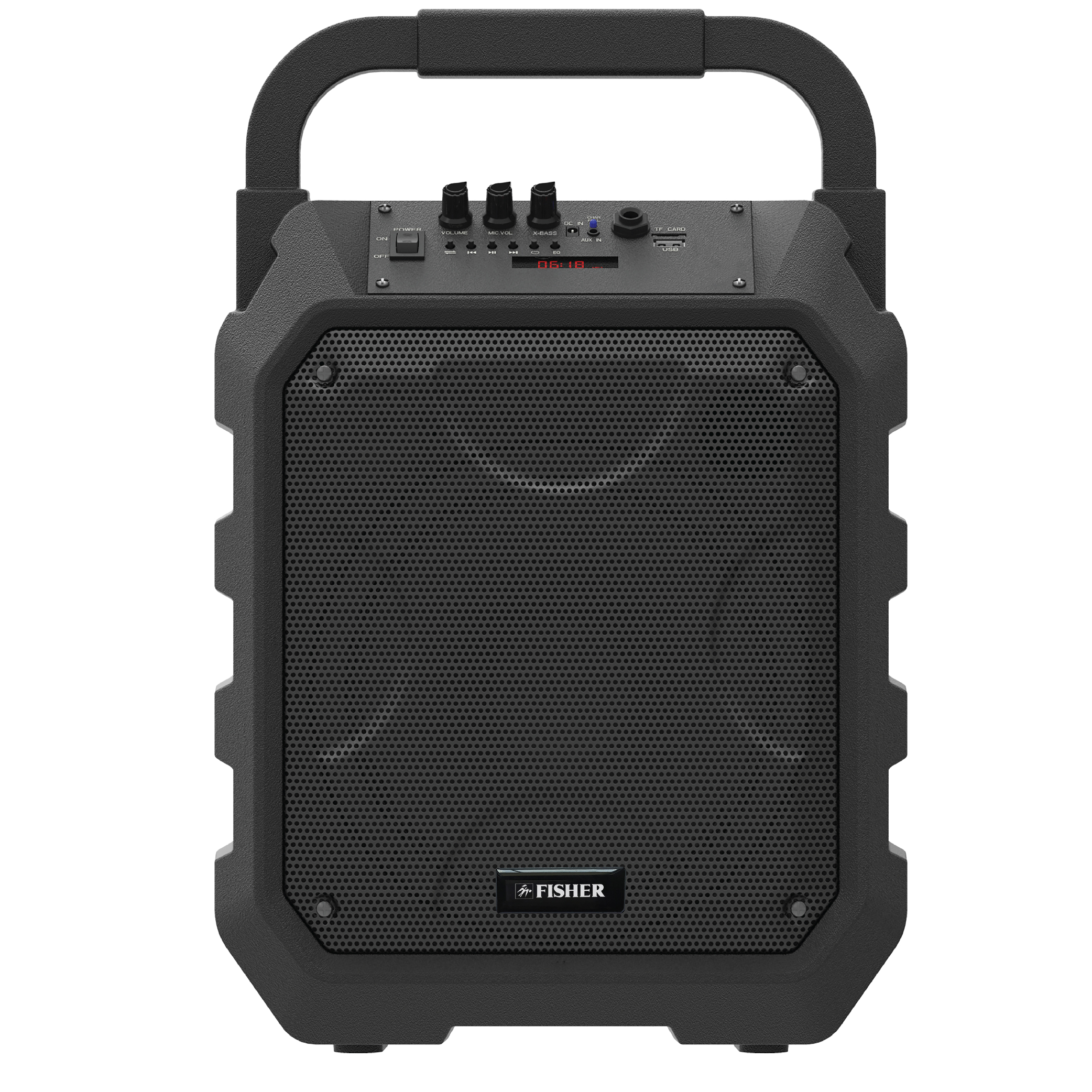 Fisher 8" Portable Wireless Speaker System, Karaoke Mic Input, PA