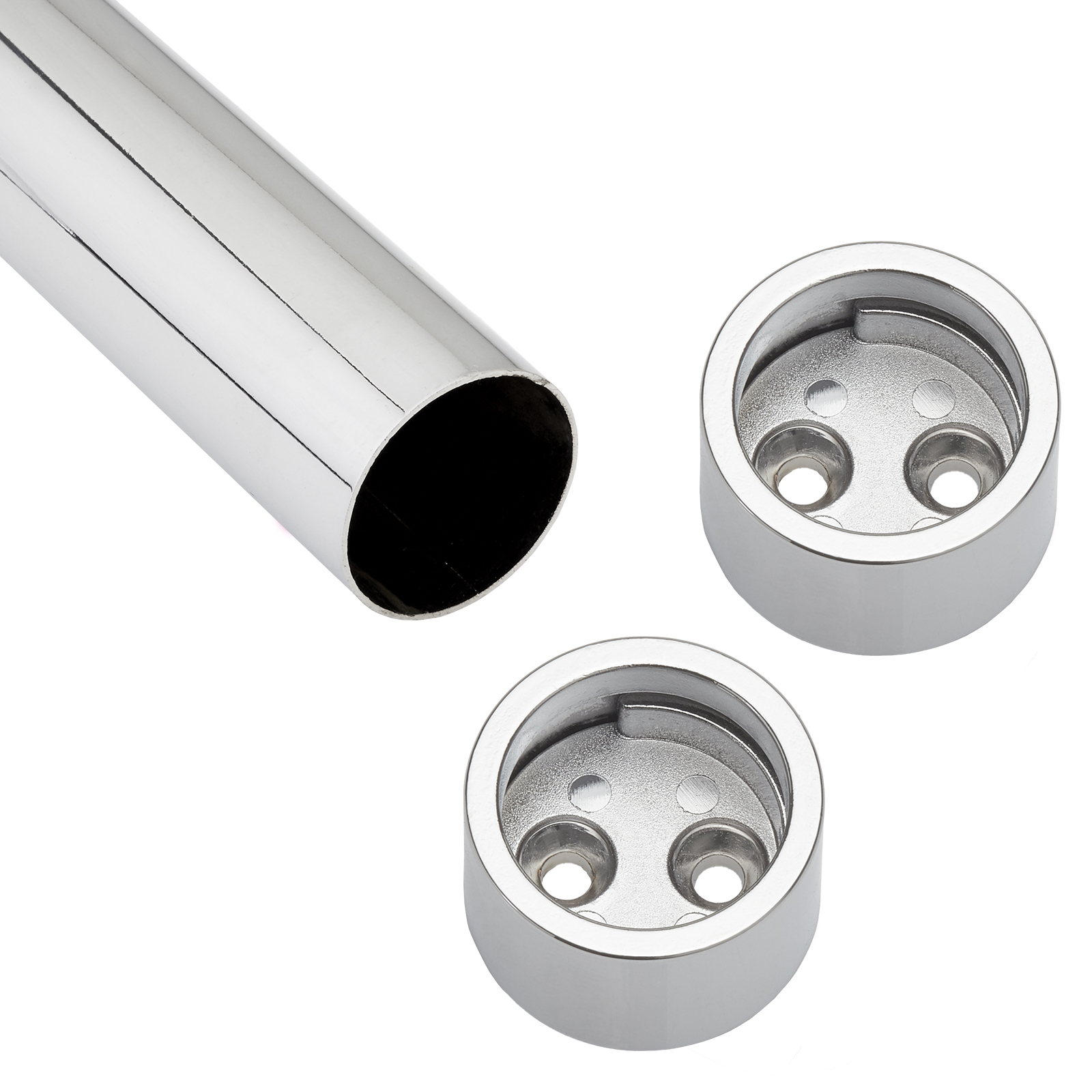 Kleiderstange wahlweise mit passendem Halter Garderobe Schrankrohr Kleiderbügel - Bild 10 von 14