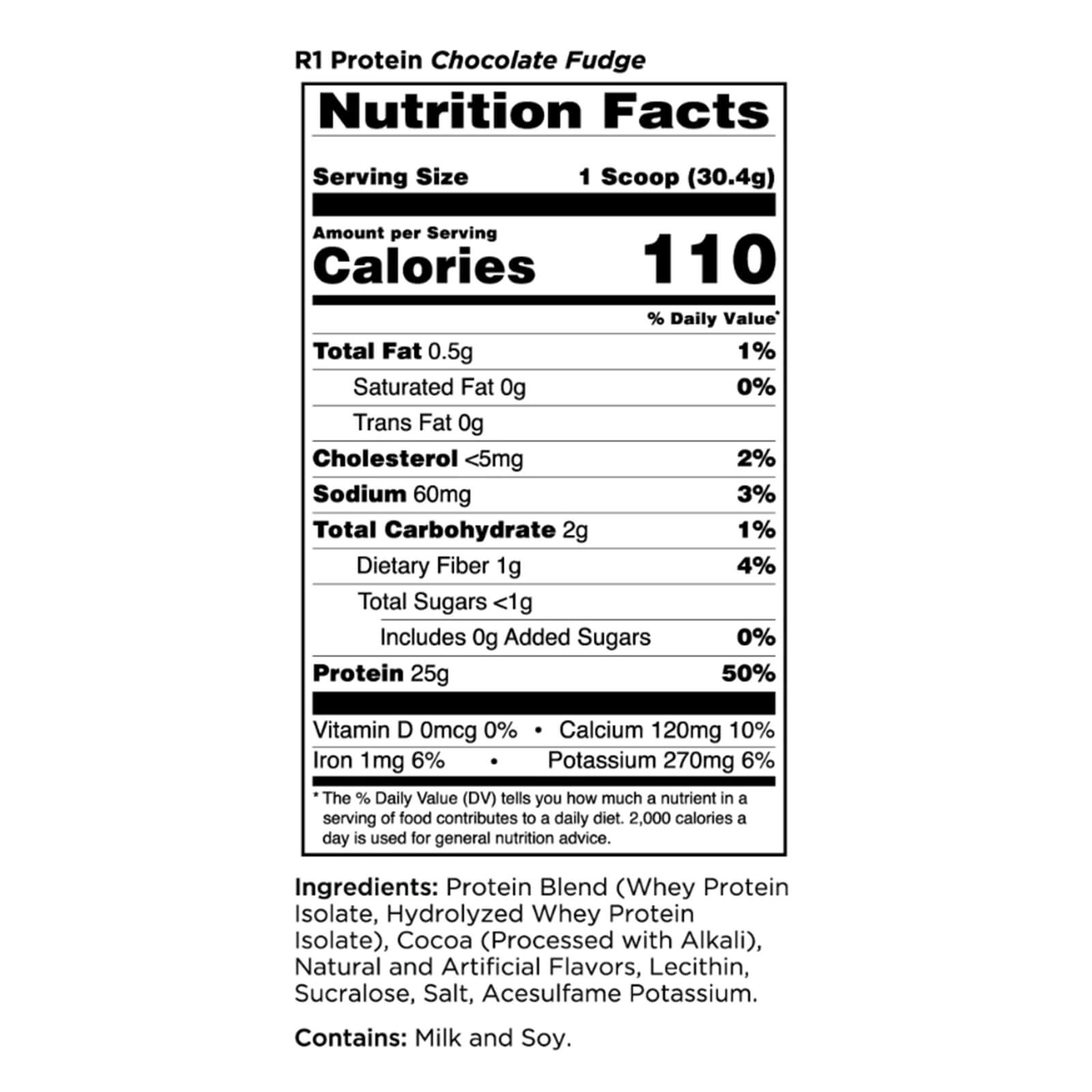 REGLA 1 Proteína 16 porciones Chocolate Fudge Whey Protein Aislado Hidrolizado 1,07 lb - Imagen 2 de 6