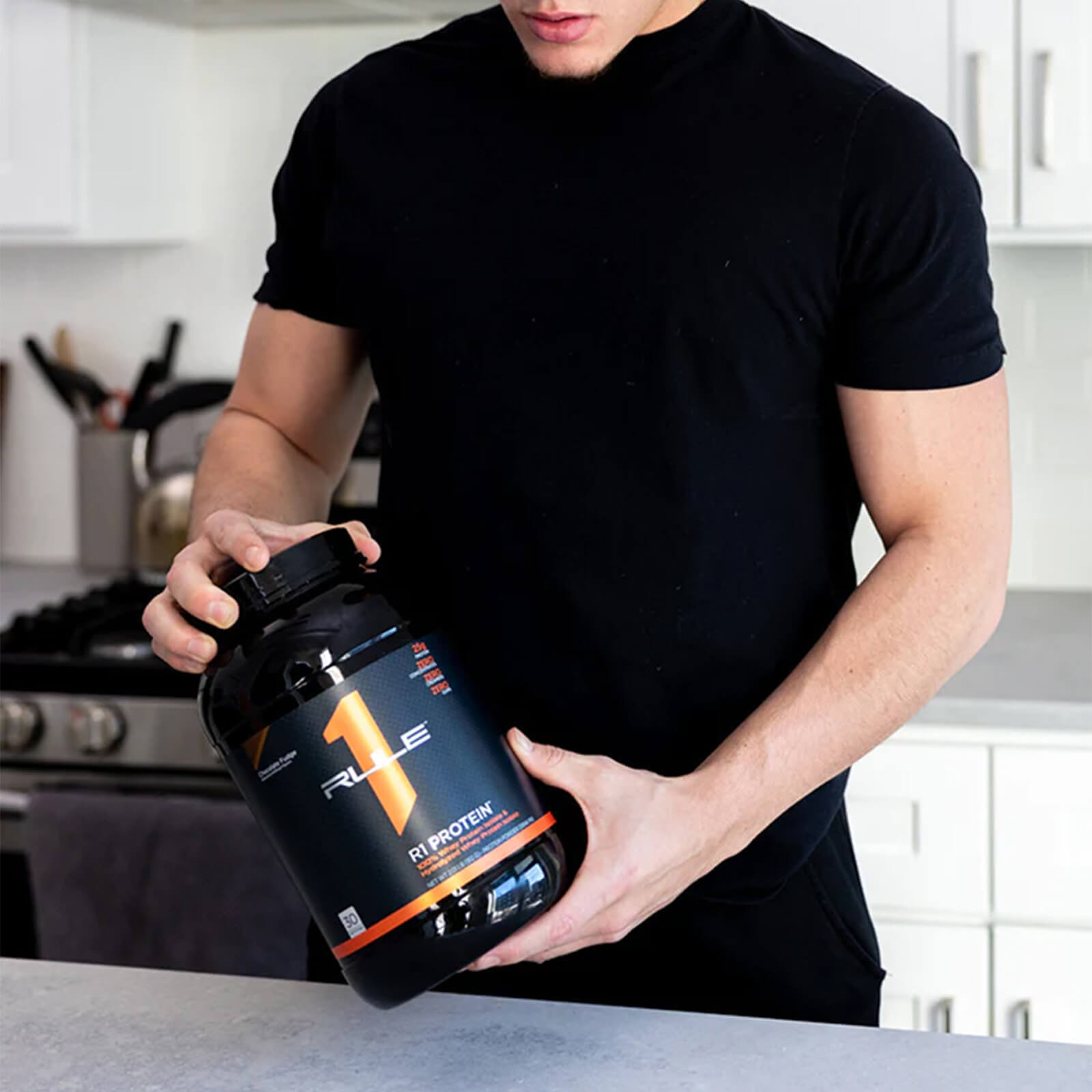 REGLA 1 Proteína 16 porciones Chocolate Fudge Whey Protein Aislado Hidrolizado 1,07 lb - Imagen 6 de 6