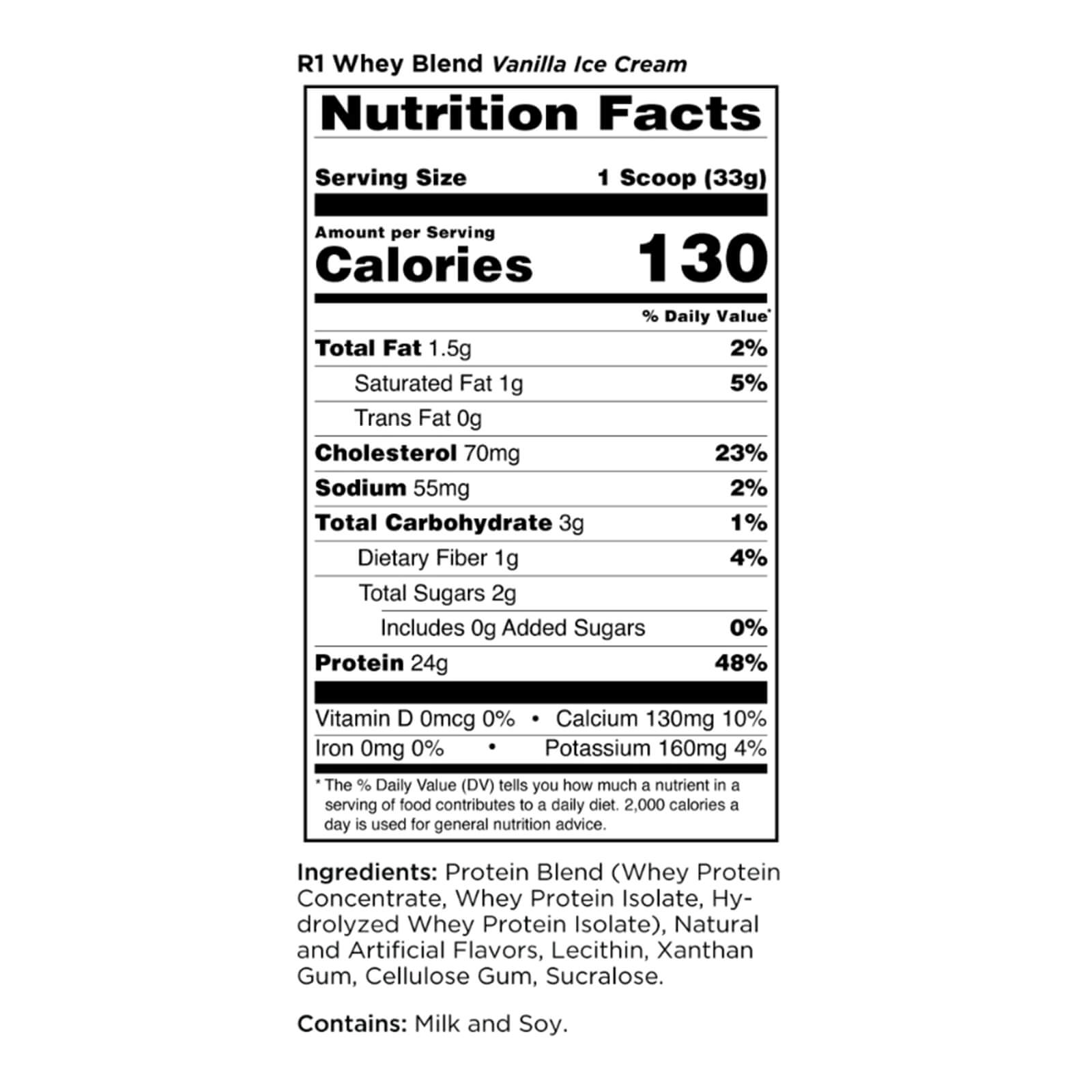 RULE 1 Whey Blend 14 serv Vanilla Ice Cream 100% Whey Protein Blend 1.02lb - Picture 2 of 6
