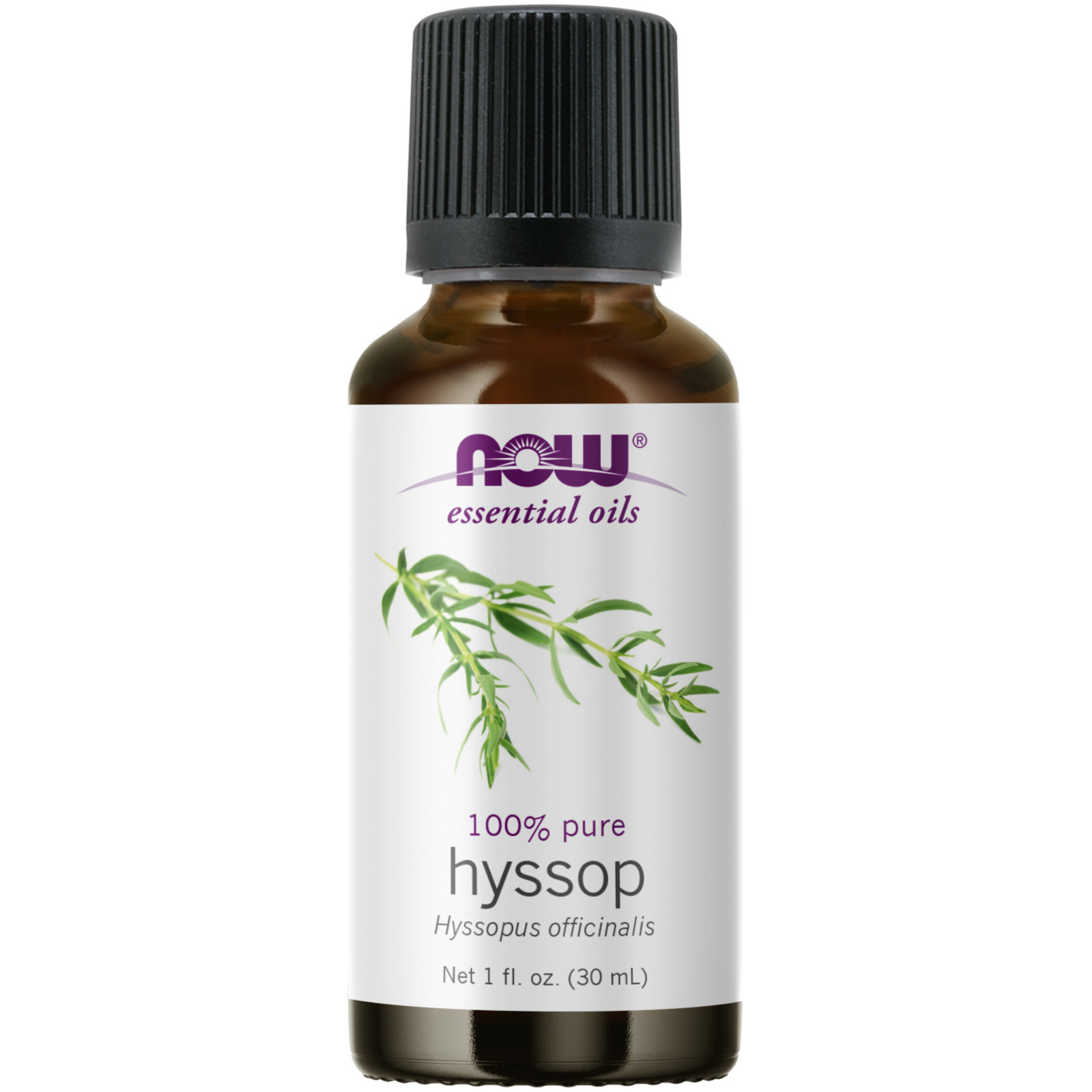 NOW FOODS 100 Pure Hyssop Oil 1 oz (30 ml) Hyssopus Officinalis Made