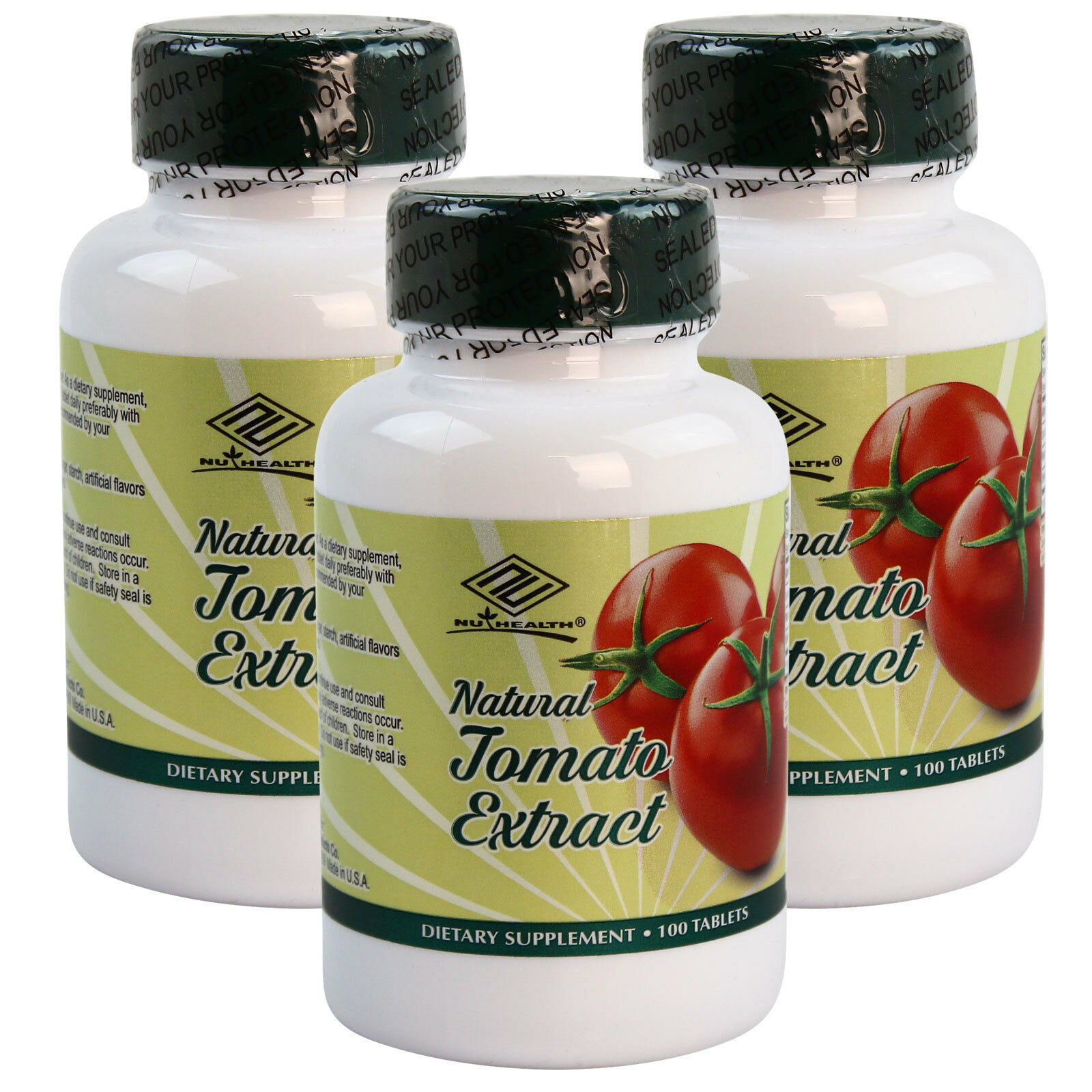 3 x Natural Tomato Extract, Lycopene antioxidant Formula 100 Tabs