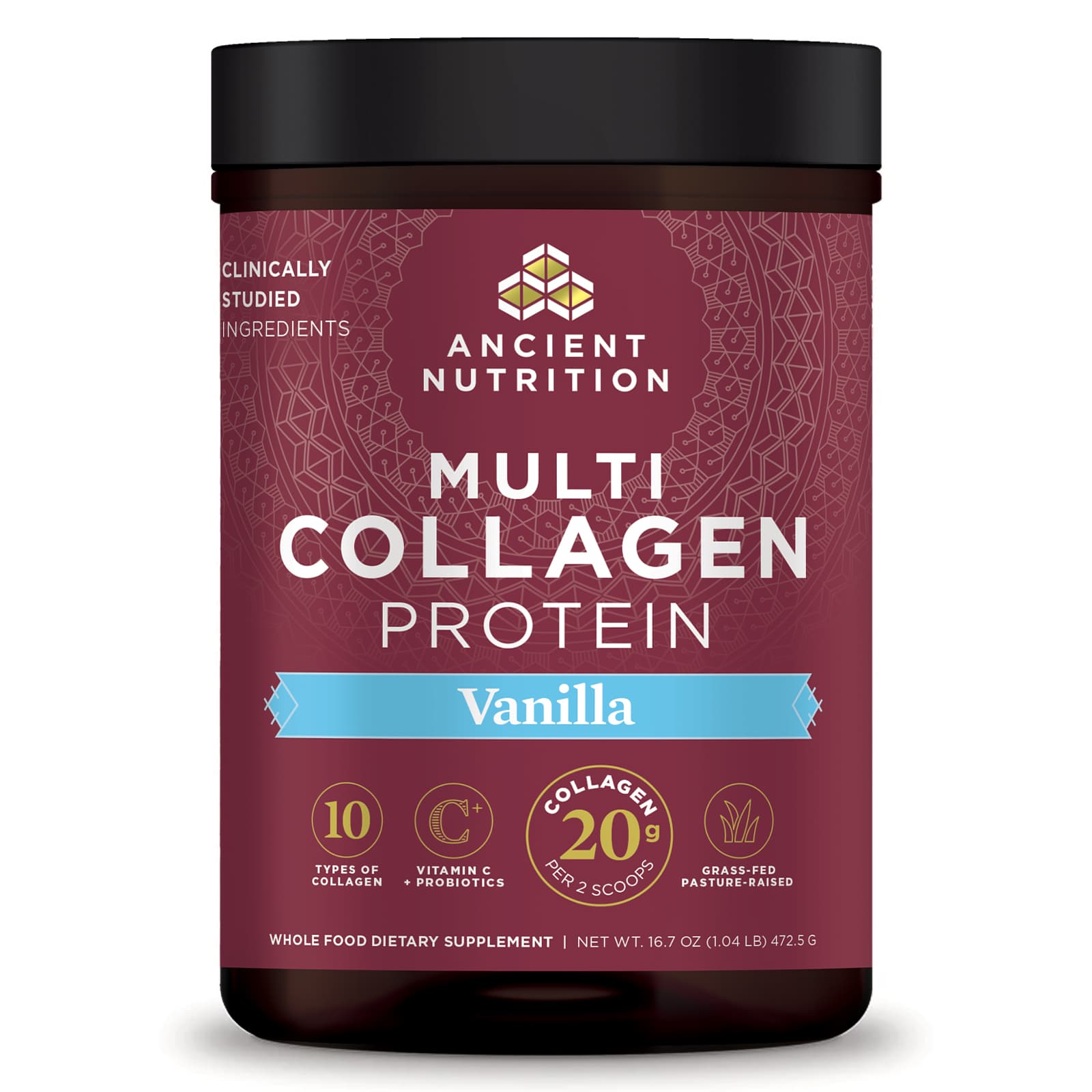 Ancient Nutrition Multi Collagen Protein - 475 g (Vanilla) FRESH, FREE ...