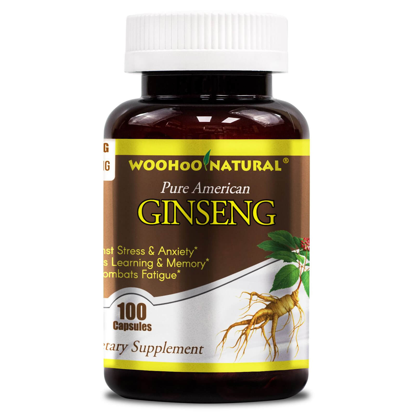 Pure American Ginseng Capsules, 500mg 100 Capsules Made in USA FREE