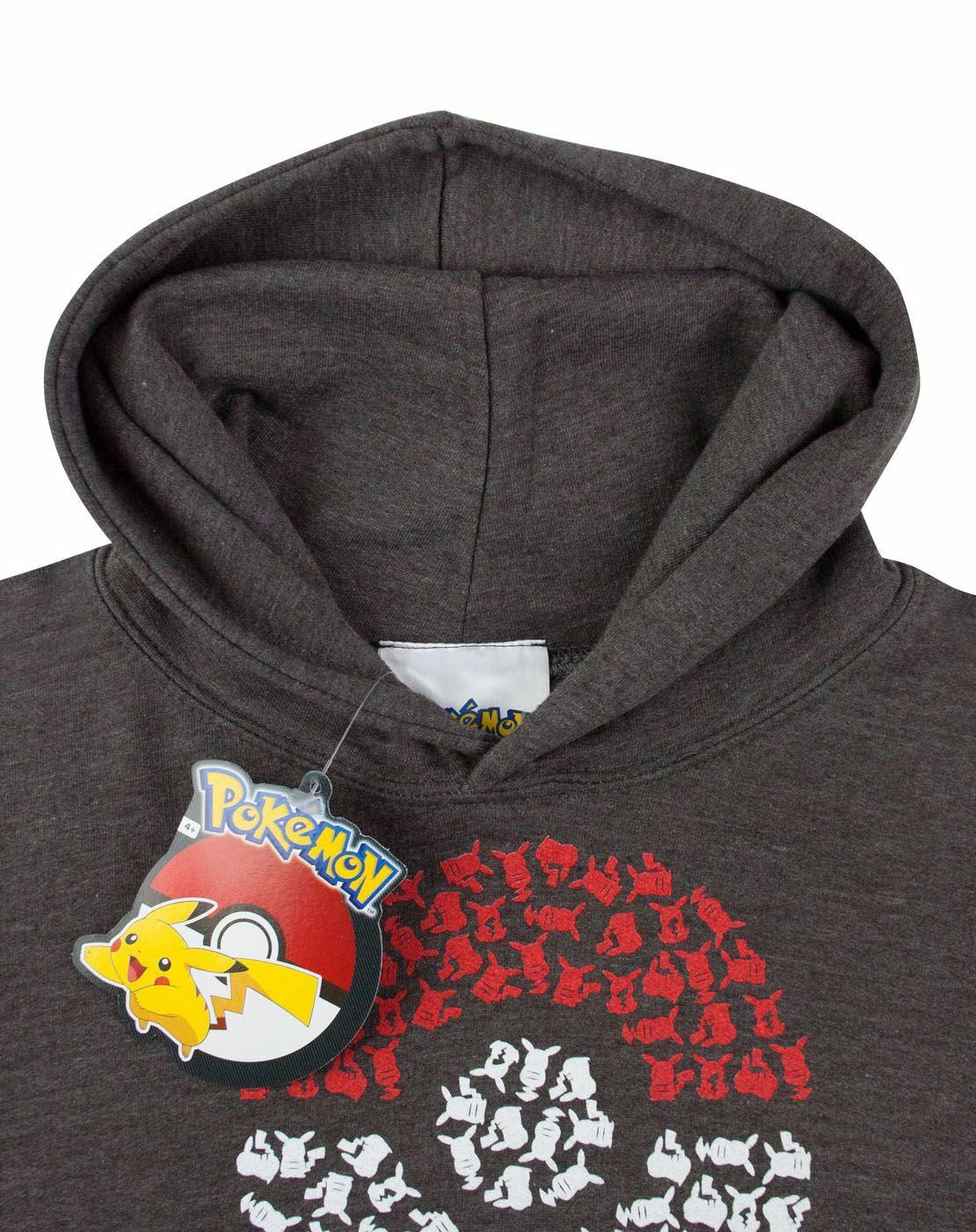 Pokemon Pokeball Boys Grey Zip Up Hoodie