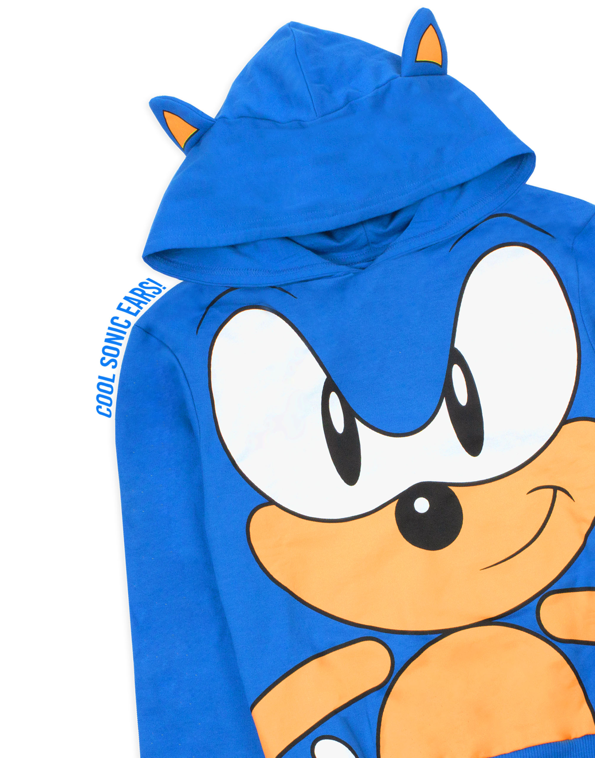 Sonic The Hedgehog Hoodie 3D karakter jongensoren ruiter met capuchon, Blauw, 6-7 Jaren