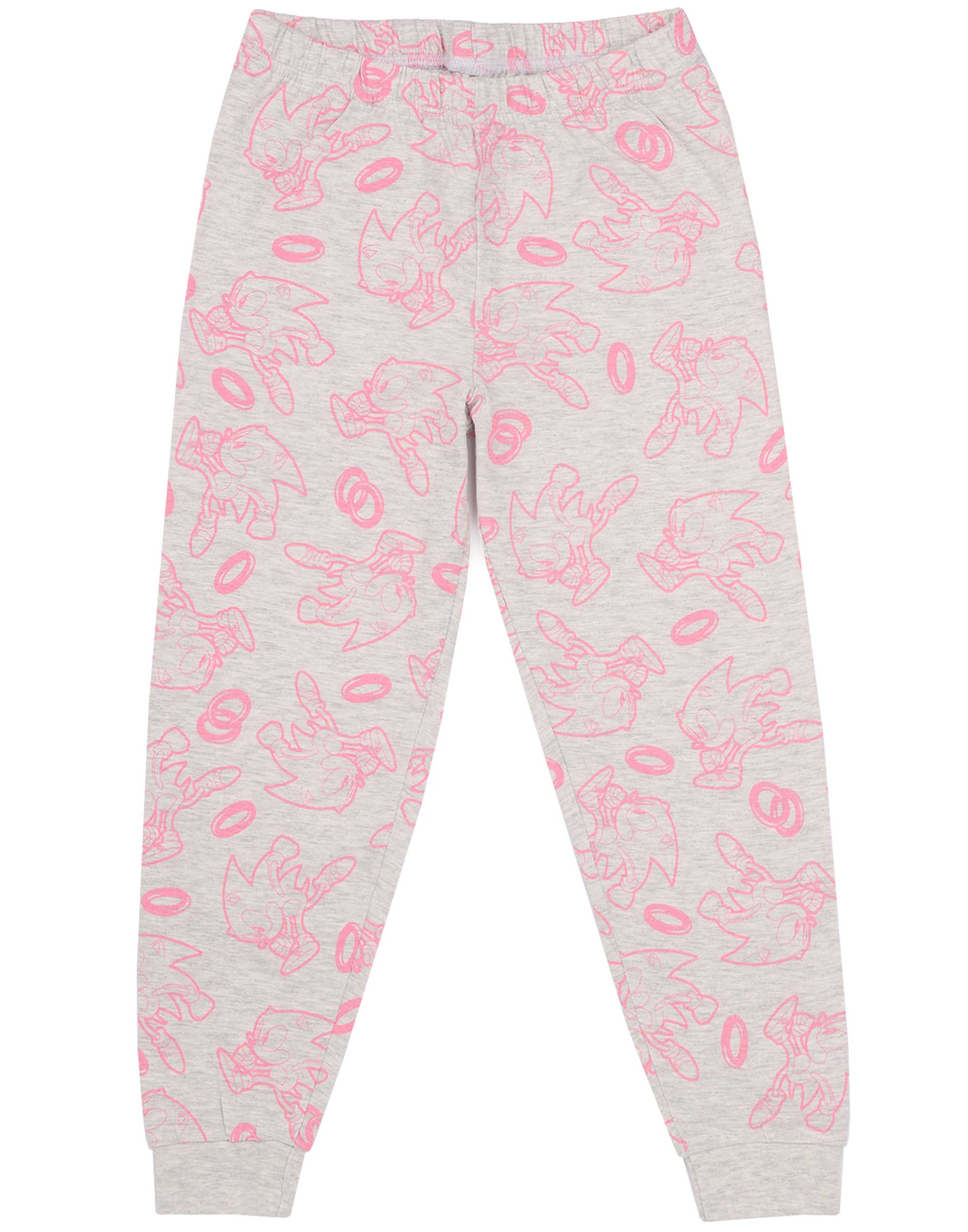 Sonic The Hedgehog Pijamas Niñas Rosa Gamer T SHIRT /& Long Length Pijama Conjunto