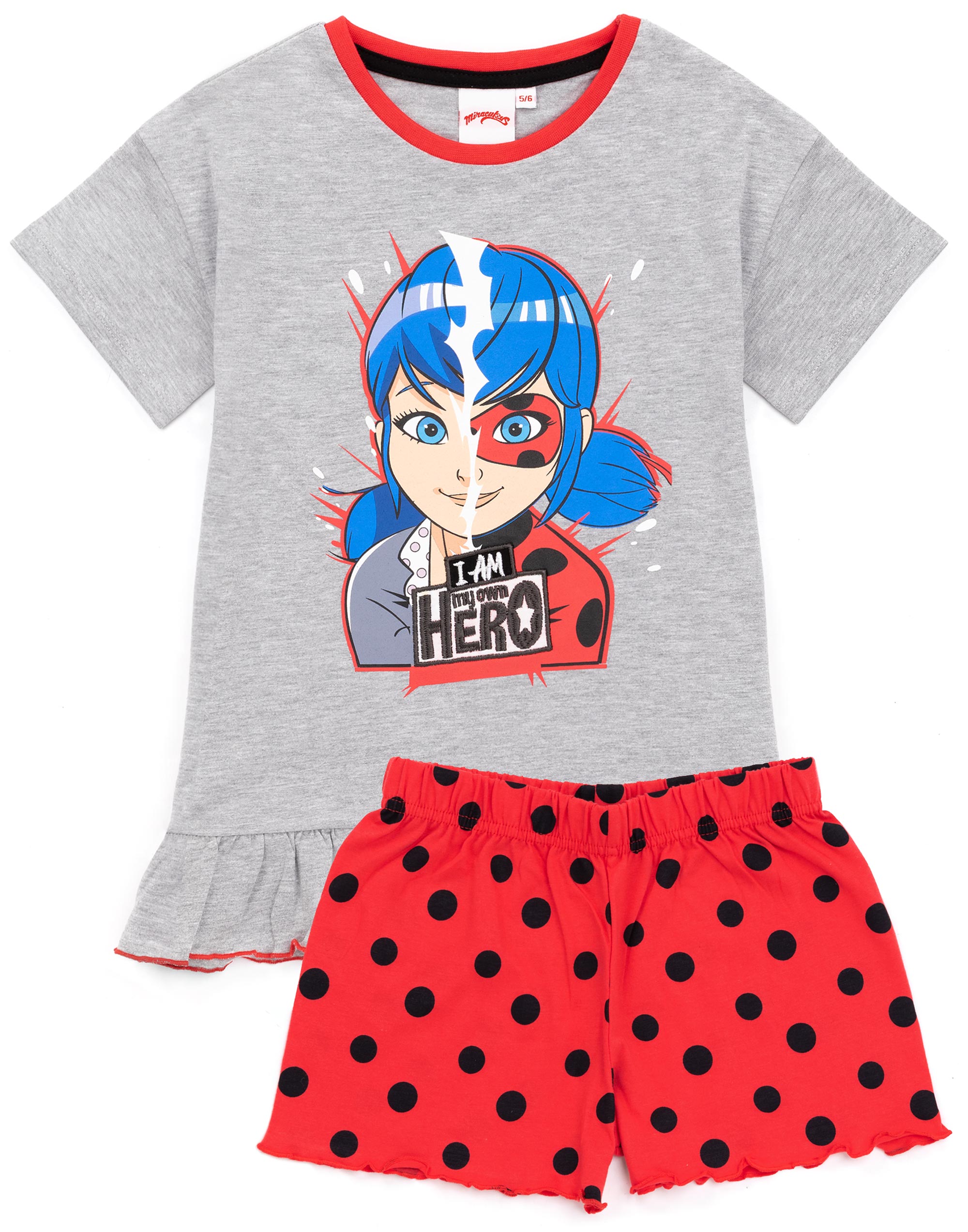 Pijamas milagrosos niñas Ladybug Superhéroe camiseta y pantalones largos o cortos PJS - Imagen 15 de 21
