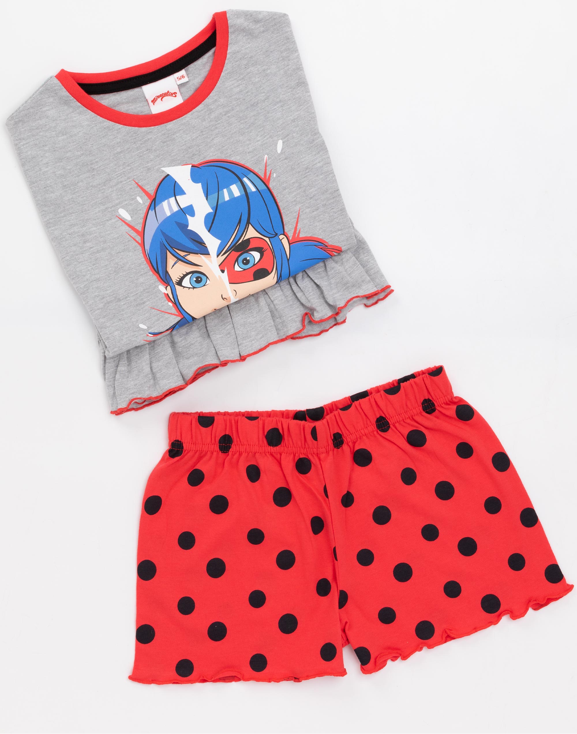 Pijamas milagrosos niñas Ladybug Superhéroe camiseta y pantalones largos o cortos PJS - Imagen 18 de 21