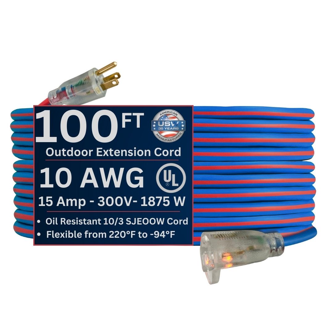 US Kabel und Kabel 10/3 Stärke extrem kaltes Wetter Verlängerungskabel - Bild 10 von 13