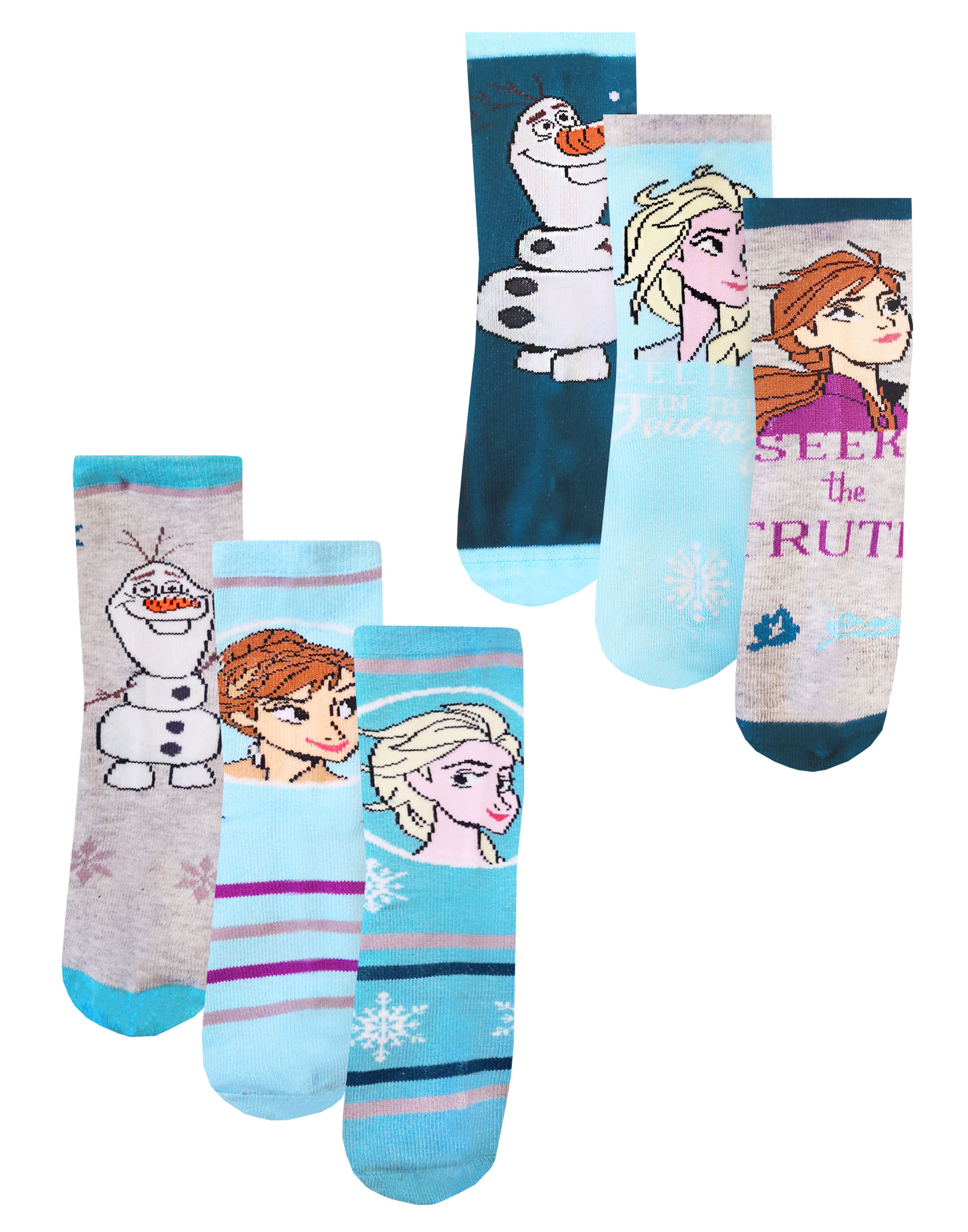 Disney Frozen 3 PK Socks 2 Size 100/% Polyester Clothing