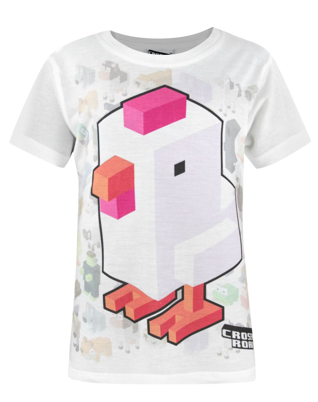 Crossy Road Chicken Face Girl/'s T-Shirt