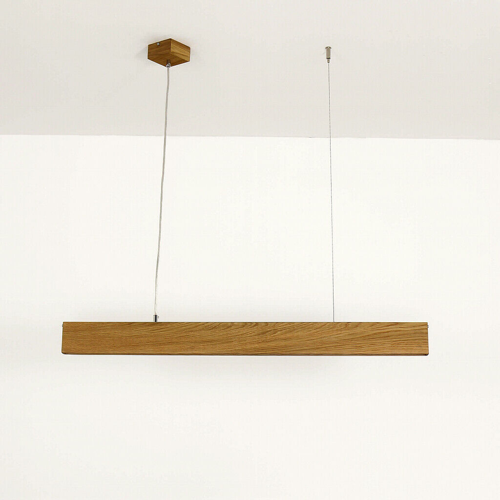 Pendelleuchte Eichen Optik LED Balken aus Holz Wohnzimmer Esstisch