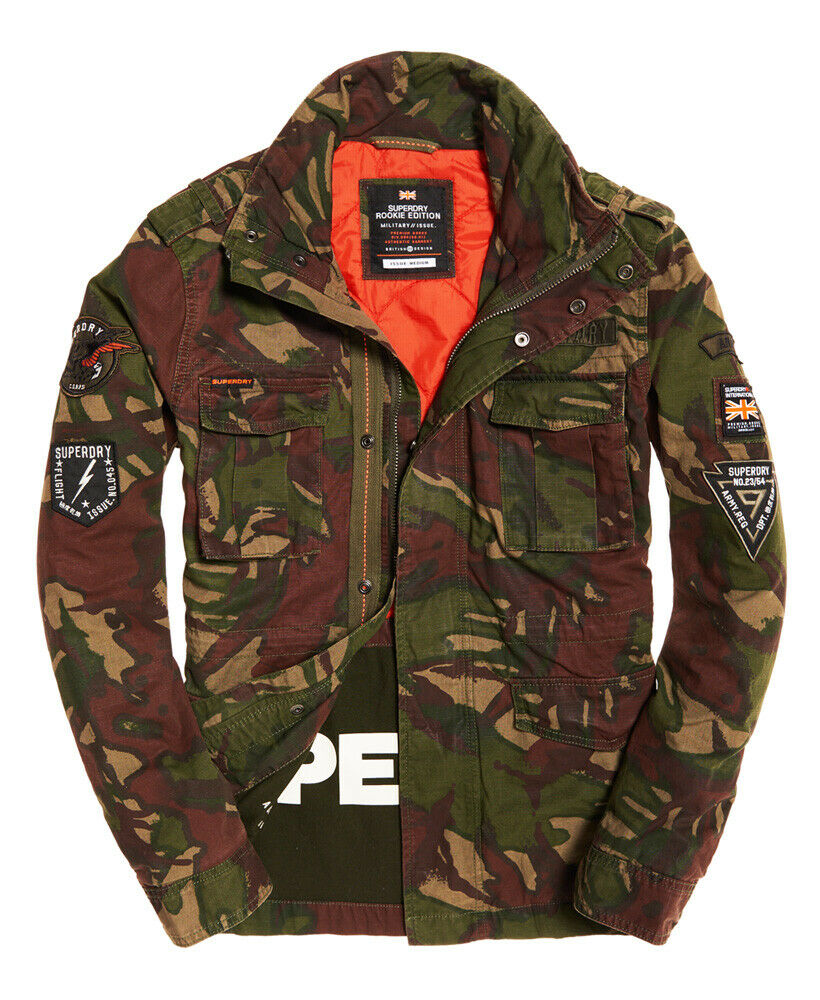 New Mens Superdry Hero Rookie Military Jacket Outlined Camo eBay
