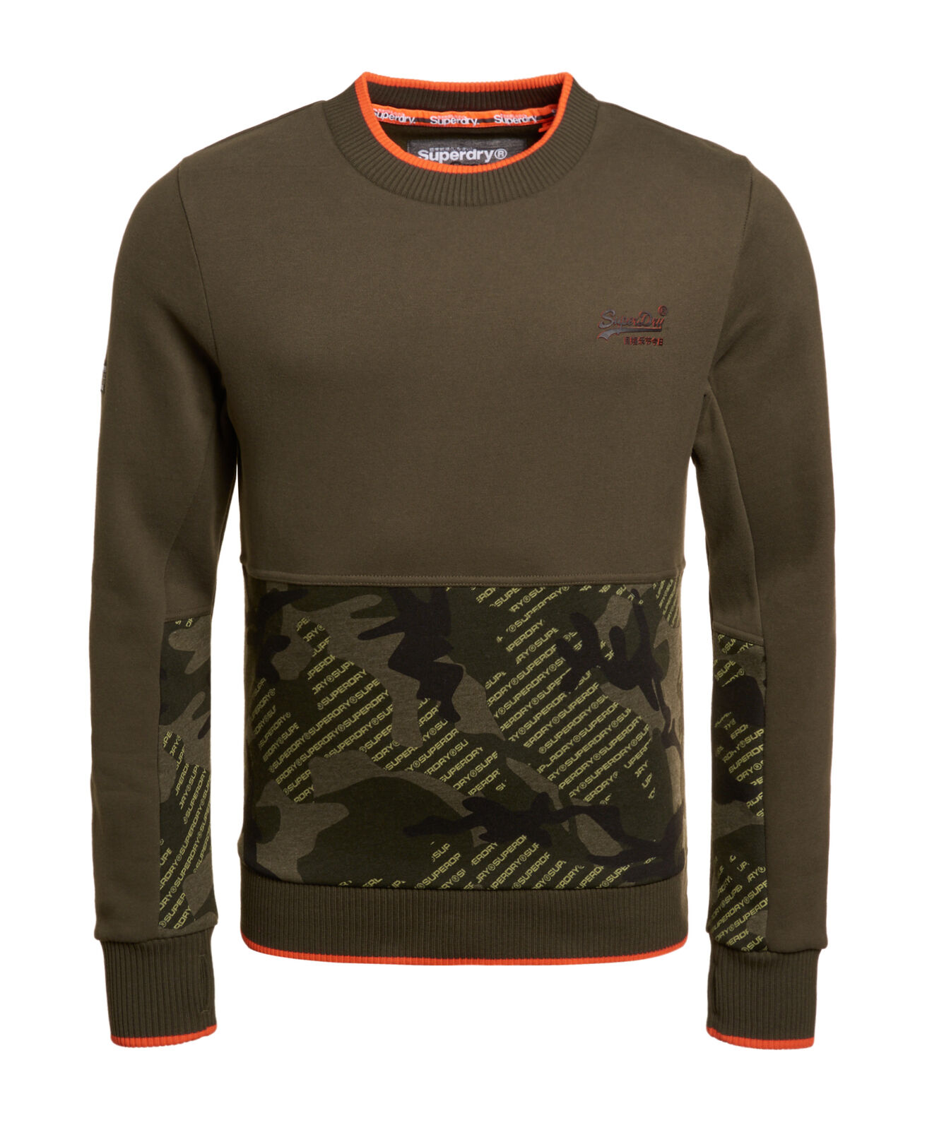 NAVY SUPERDRY SWEATSHIRT GREY SUPERDRY ORANGE LABEL URBAN CREW SWEATSHIRT