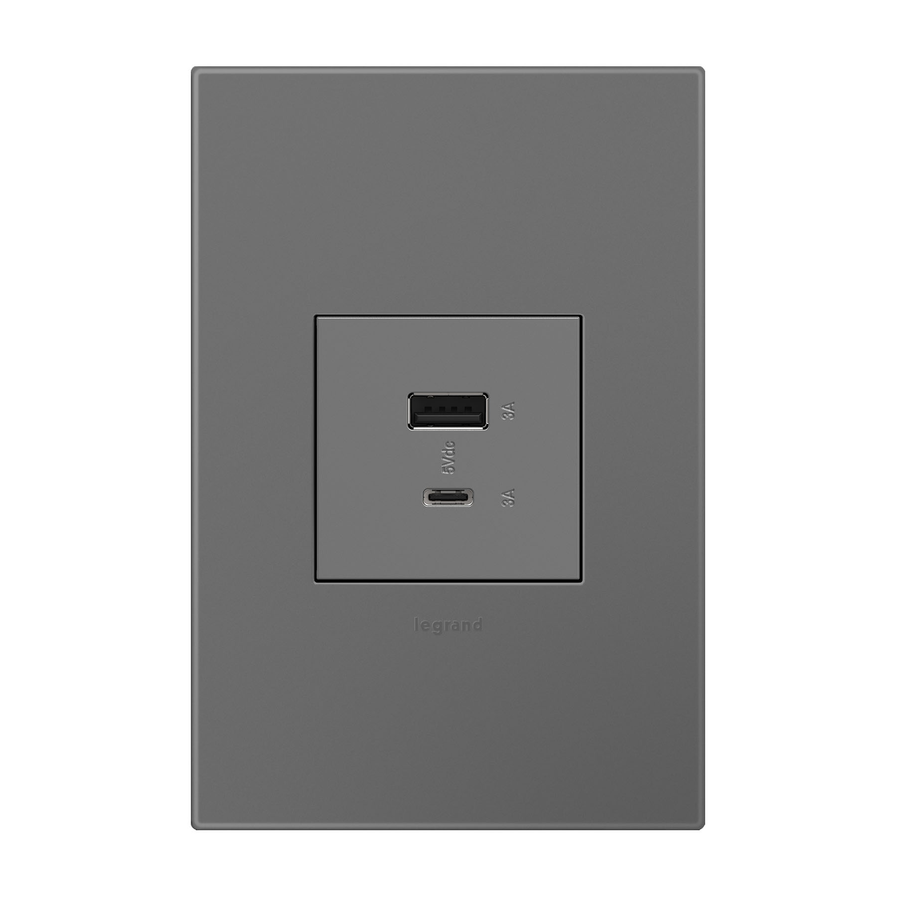 Legrand ARUSB2AC6M4 adorne FullSize, Hybrid USB Outlet, A/C USB Outlet