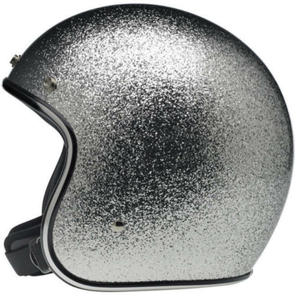 Biltwell Inc Bonanza Silver Motorcycle Helmet XS-2XL
