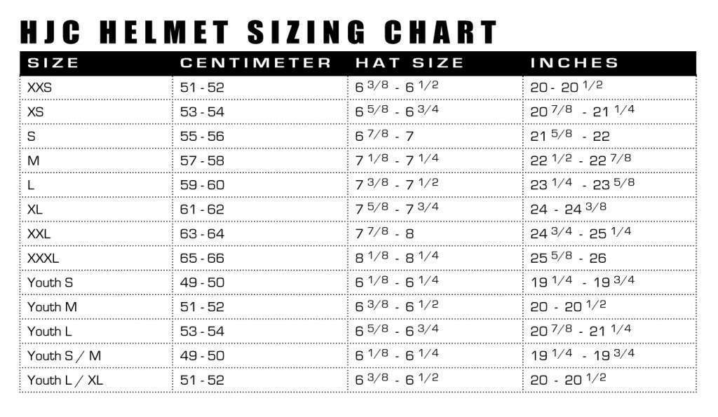 Hjc Helmet Size Chart My XXX Hot Girl