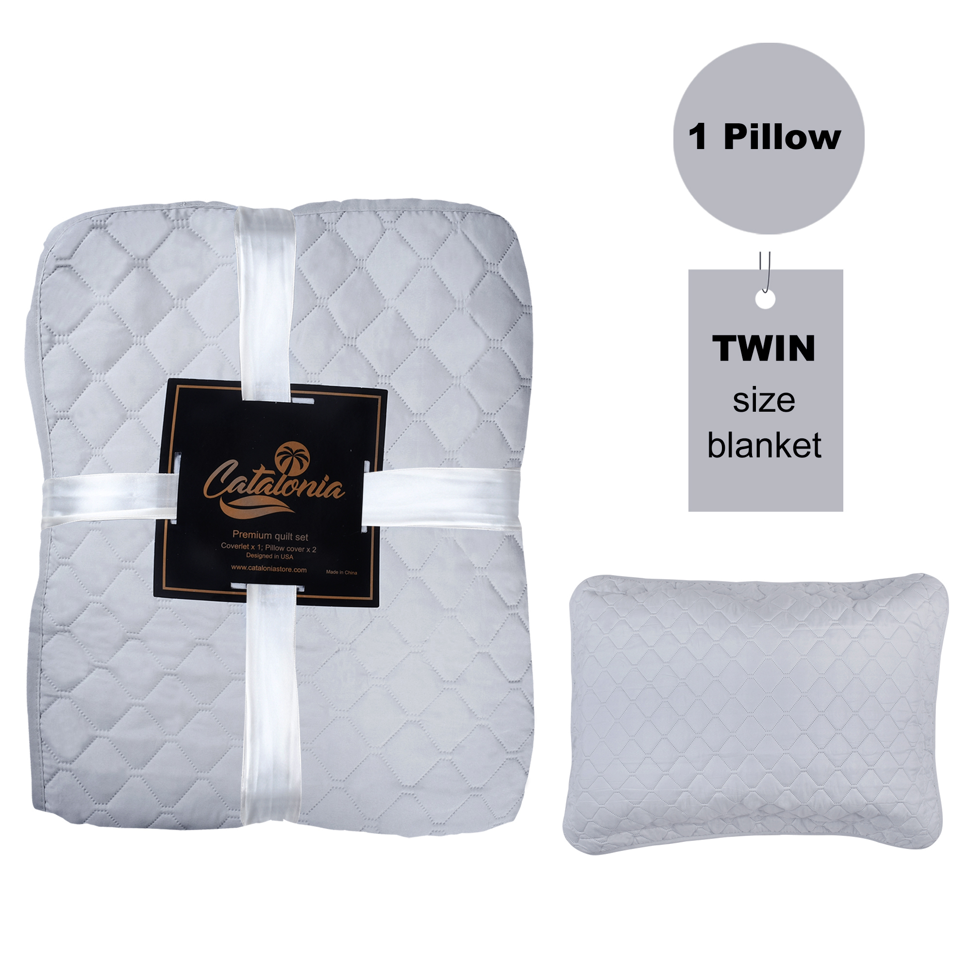 3pcs Bed Quilt Lightweight Bedspread Set Machine Washable Quilt Comforter Twin - Picture 2 of 11