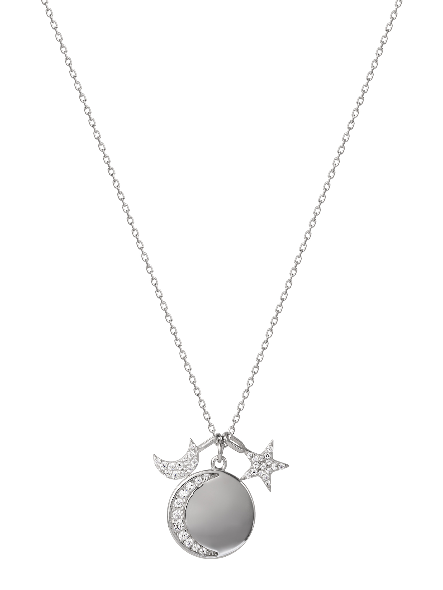 Hallmark Jewelry Sterling Silver Moon And Star Disc
