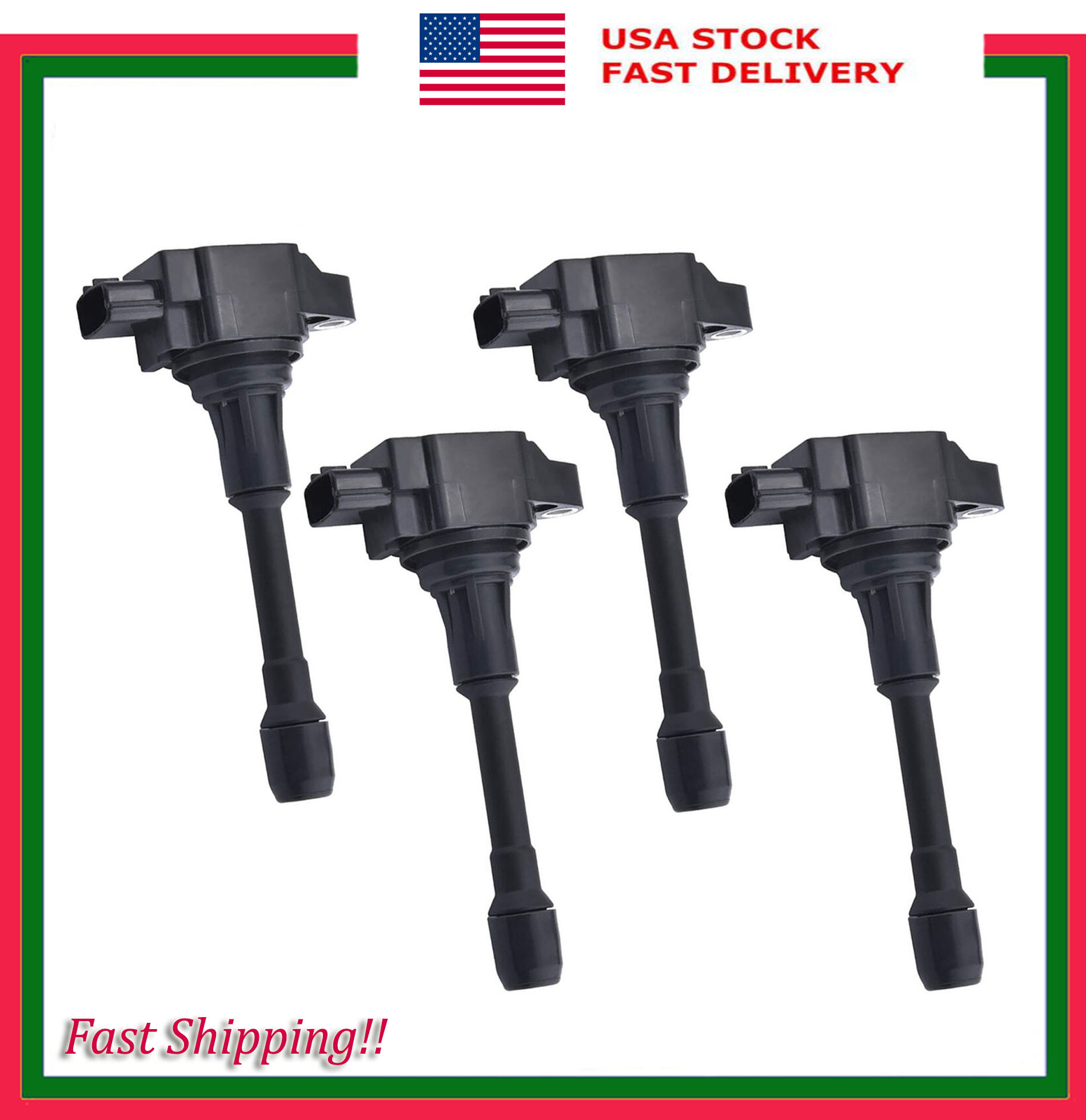 4PCS Ignition Coil For Nissan Altima Rogue Infiniti FX50 1.6L 2.0L 2.5