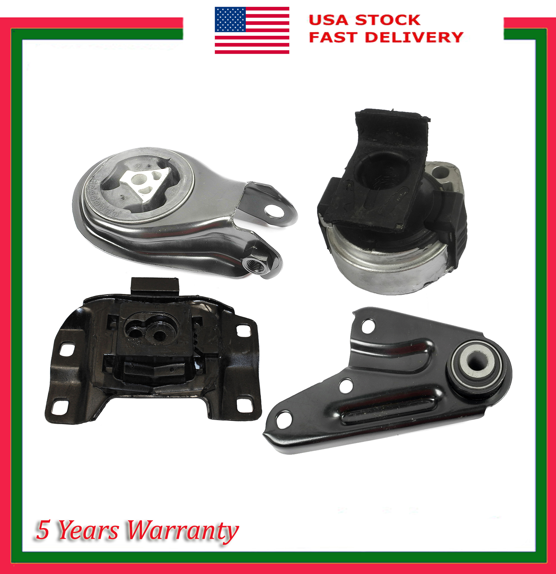 Coolgood18 Engine & Transmission Mount Set 4-Piece For 2011-2013 Mazda 3 2.0L L4 Automatic – A4405, A4418, A4421