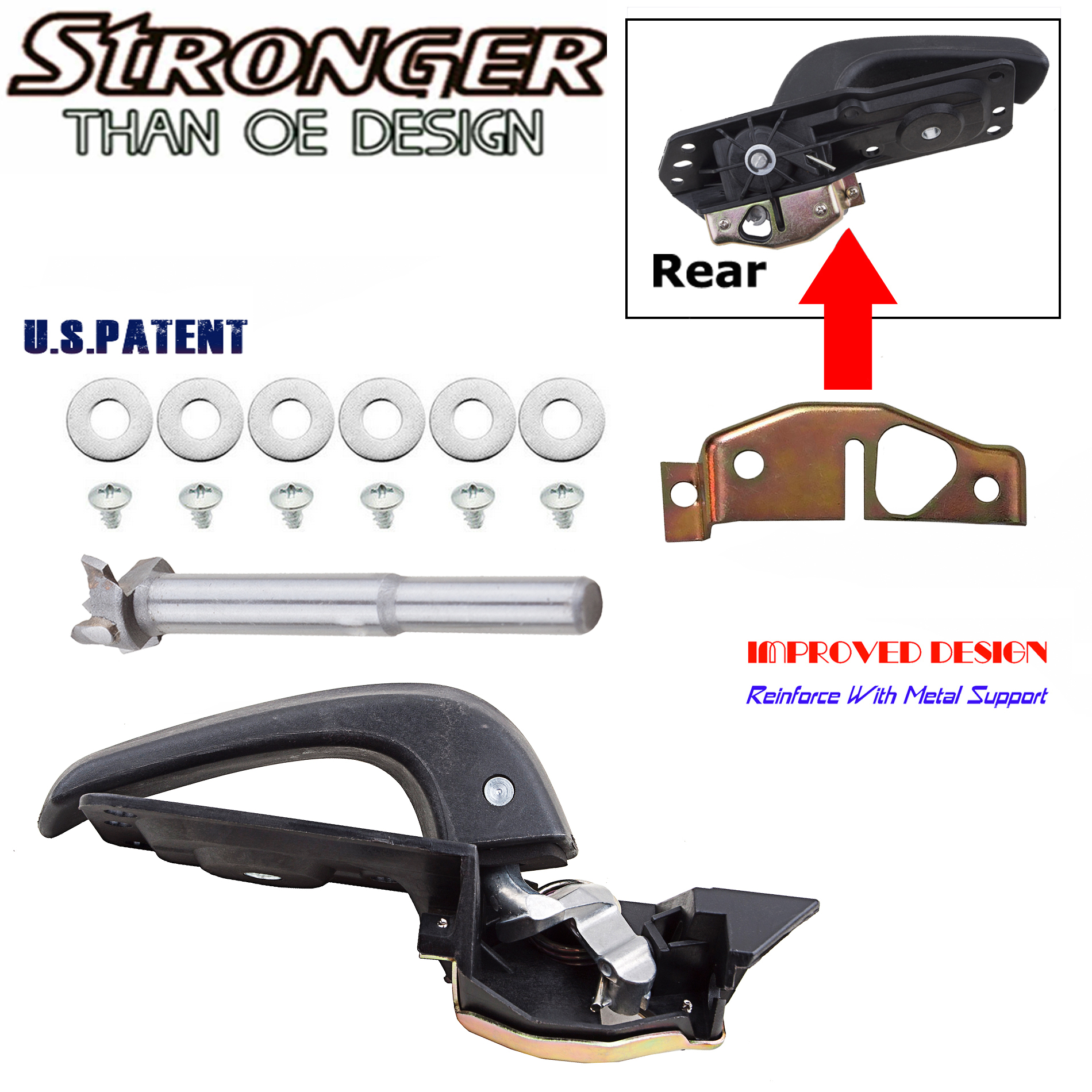 Right Upgraded Inside Door Handle Repair Kit For GMC Chevy Silverado
