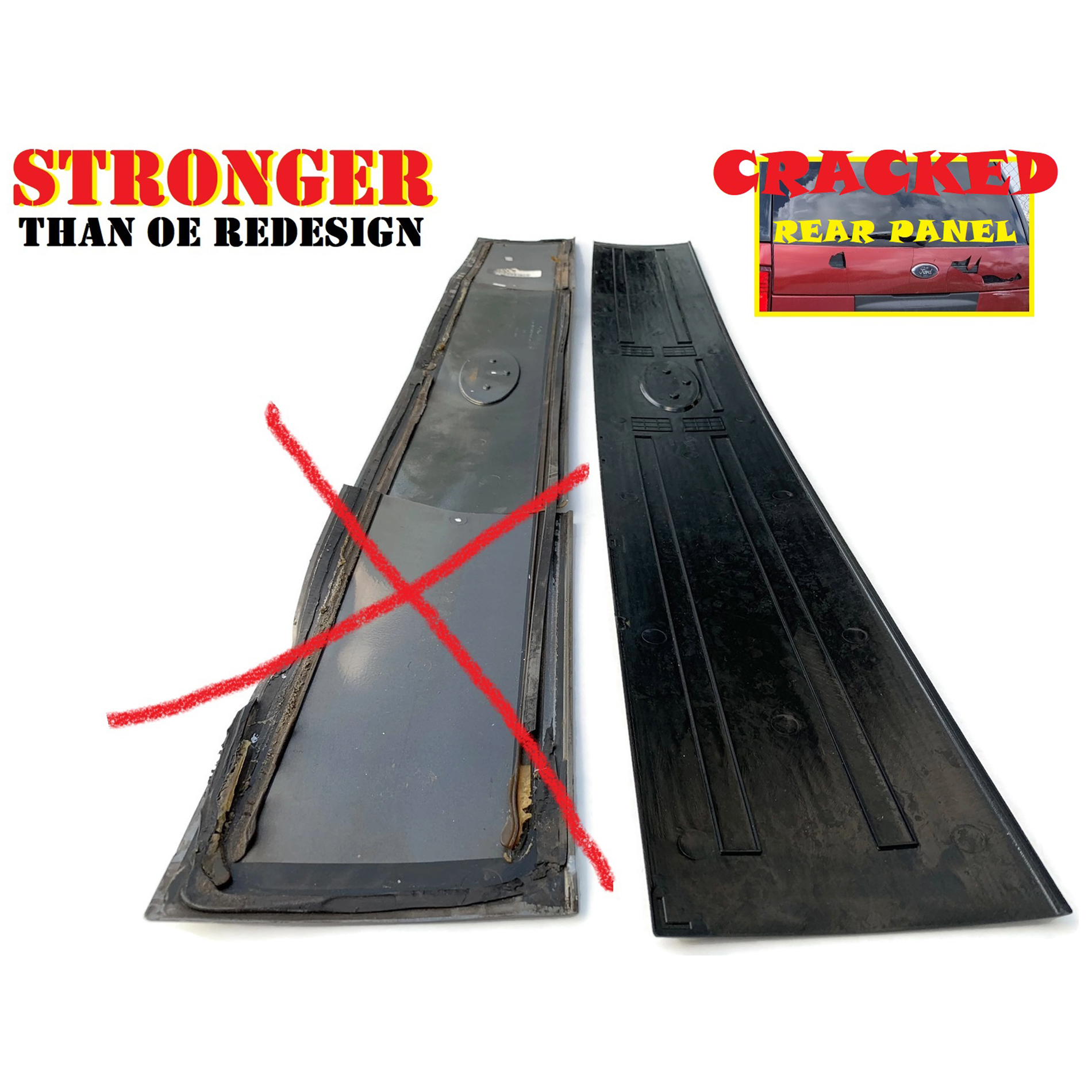 UPGRADED REAR HATCH Tailgate Panel Moulding License Shield Handle For