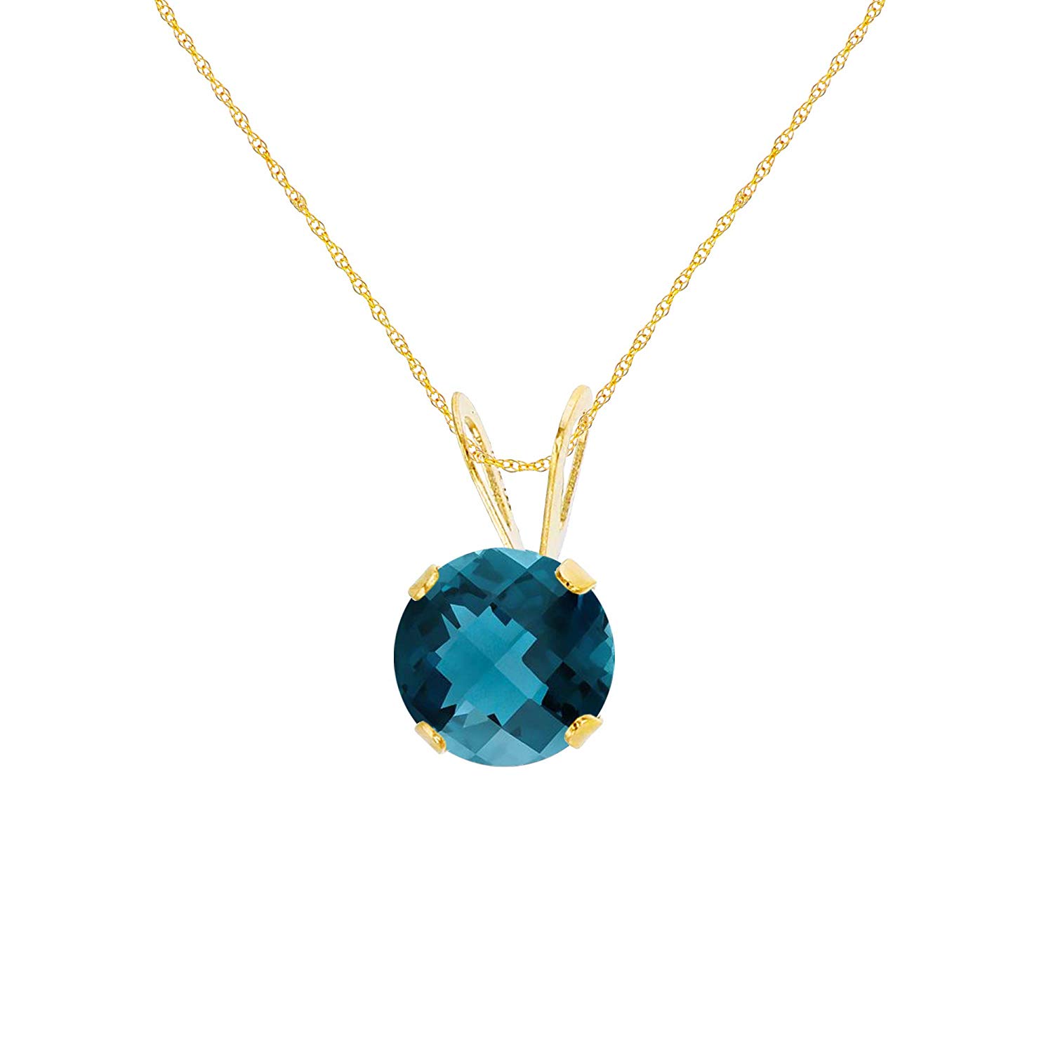 Rose Gold 6x6mm Heart Genuine Or Created Gemstone Birthstone 18 Rope Chain Necklace Solid 10K Yellow White