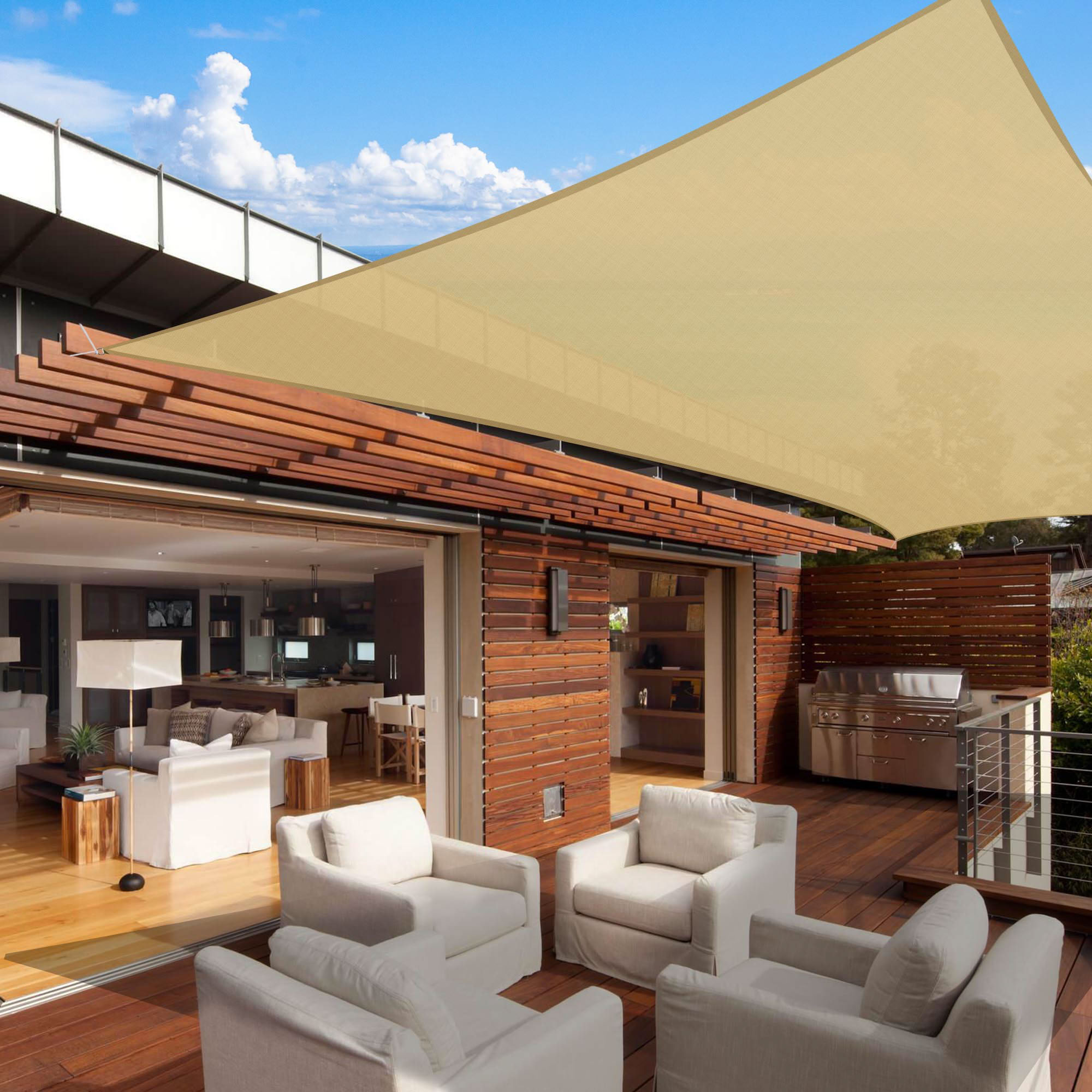 Yescom Sun Shade Sail Outdoor Top Canopy Patio 11' 16.5' Triangle 18' Square - Picture 152 of 165