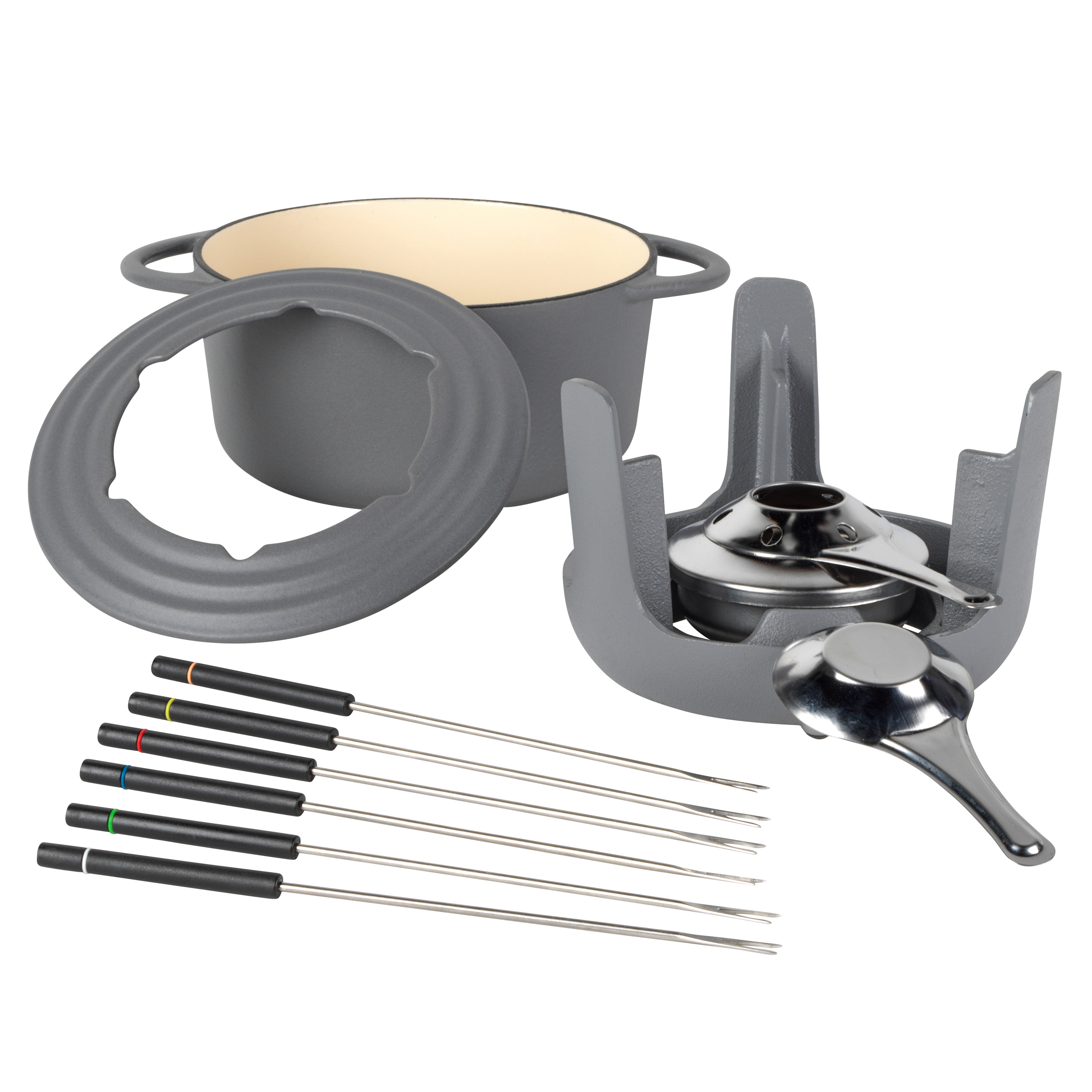 Vivo by Villeroy & Boch CW0623 Cast Iron Fondue Set with 6 Forks