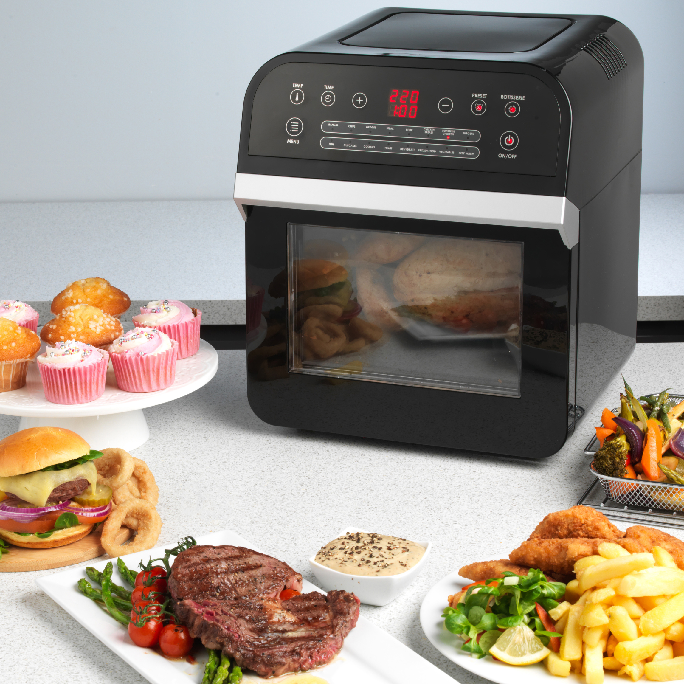 Salter® EK2383 XL Power CookPRO w/Rotisserie, 12L/1600W ...