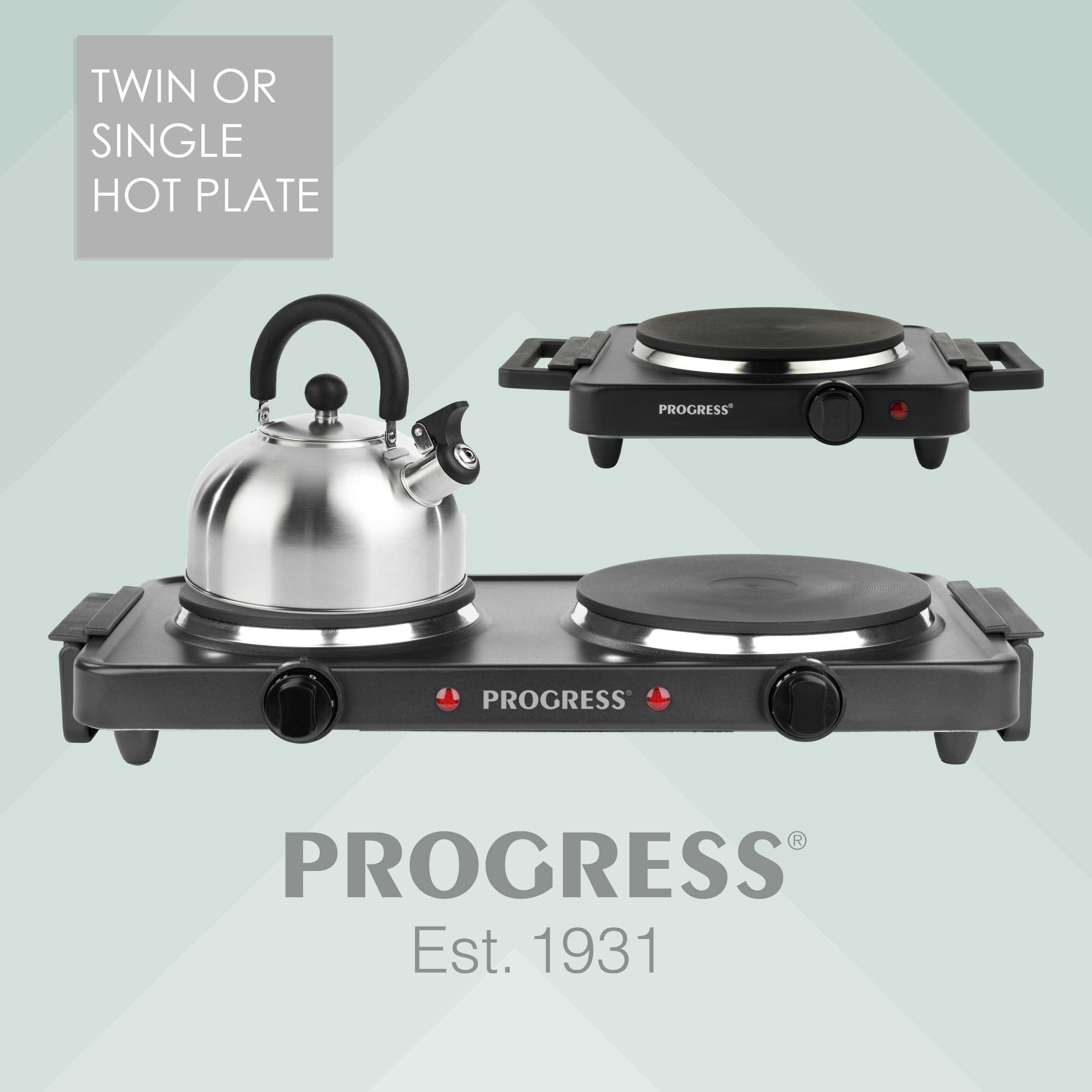 PROGRESS HOT PLATE Electric Table Top Cooker Twin/Single Portable