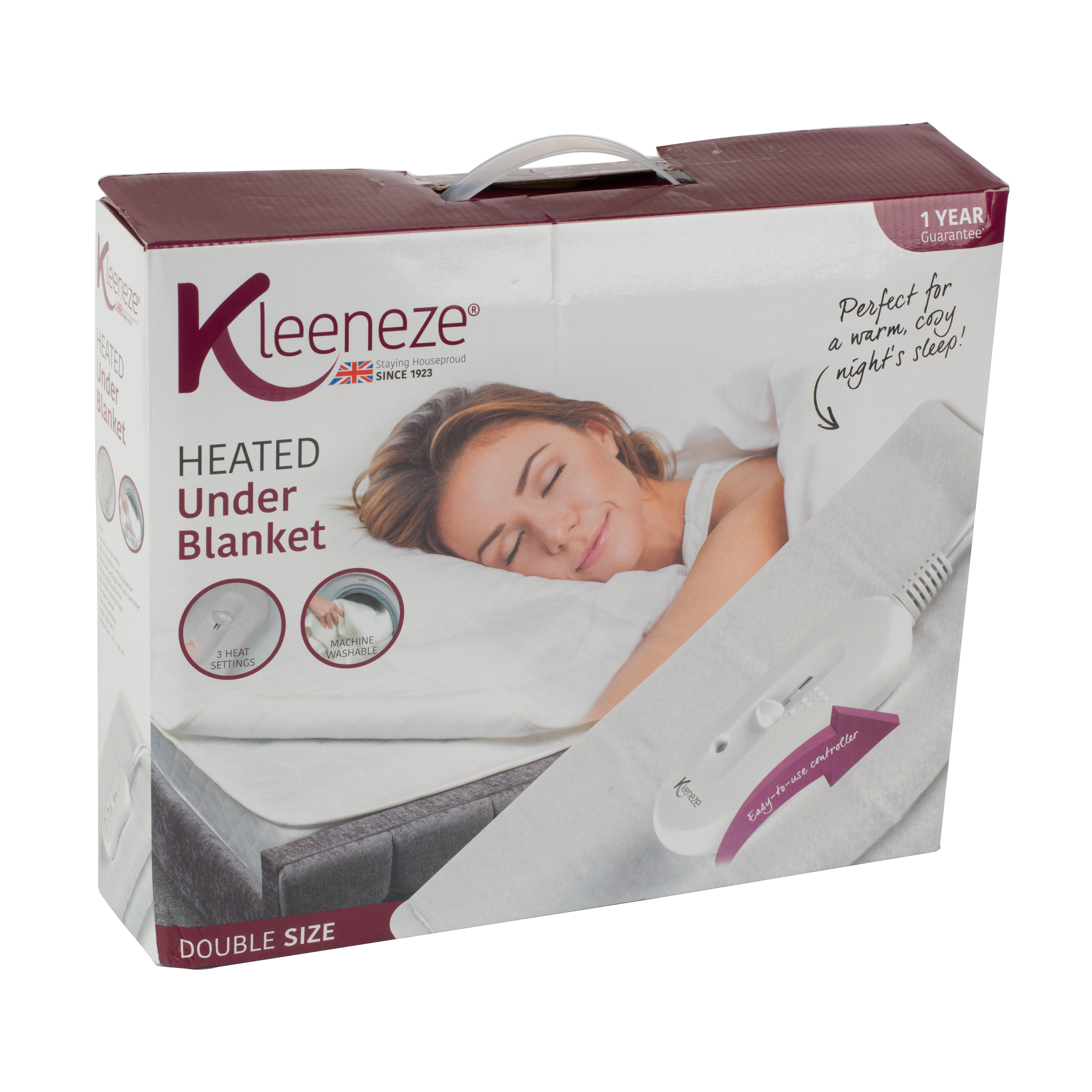 Luxury Electric Heated Under Blanket, 3 Heat Settings, Machine