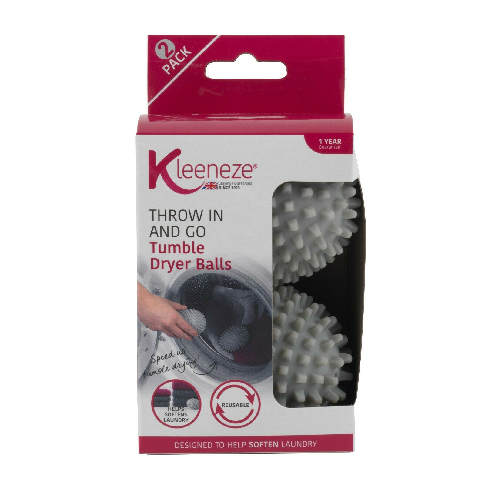 Kleeneze® KL066077EU Tumble Dryer Balls Clothes Softener 2 Pack