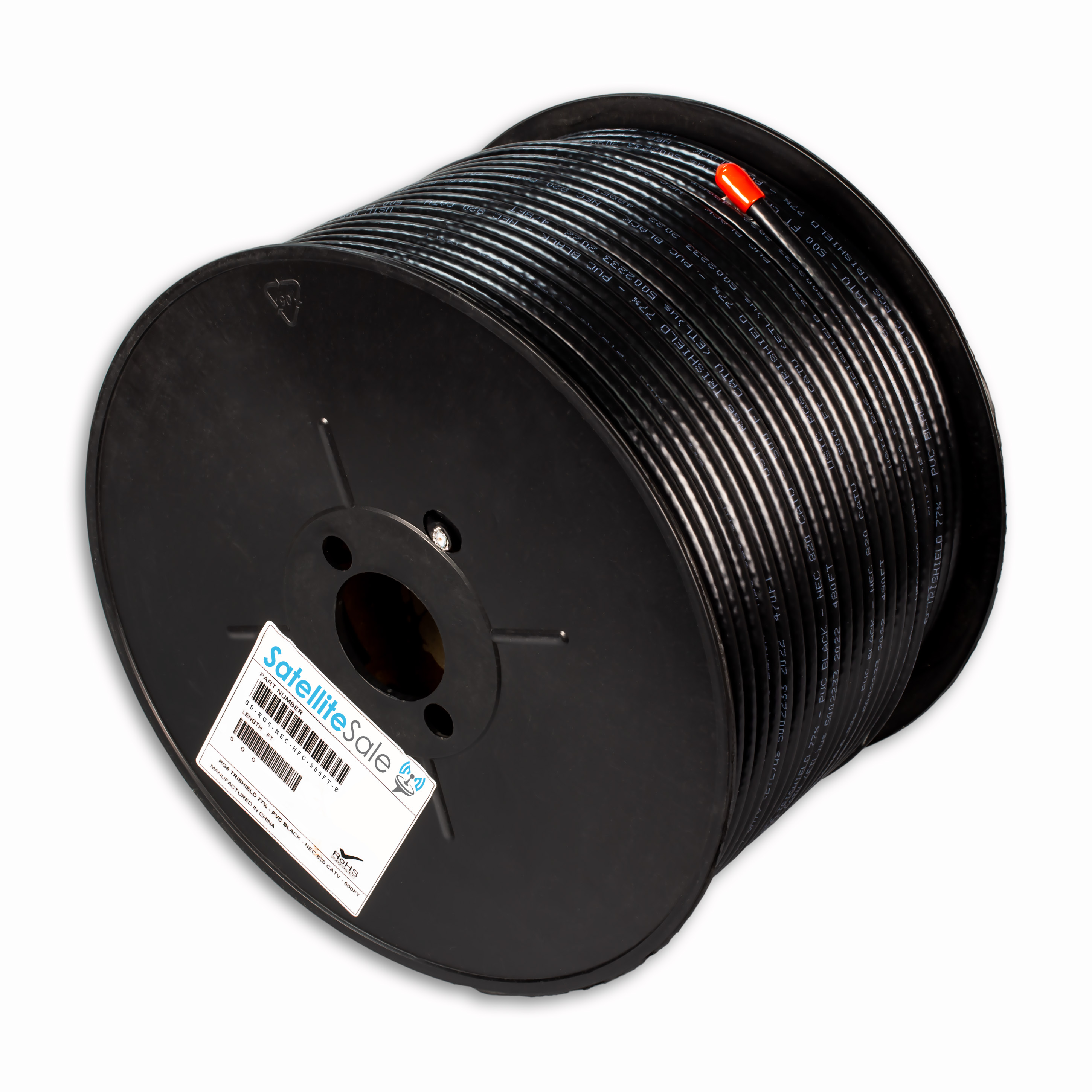 SatelliteSale RG-6 Trishield NEC 820 CATV HFC Kabel koncentryczny PVC 500 stóp - Zdjęcie 9 z 11