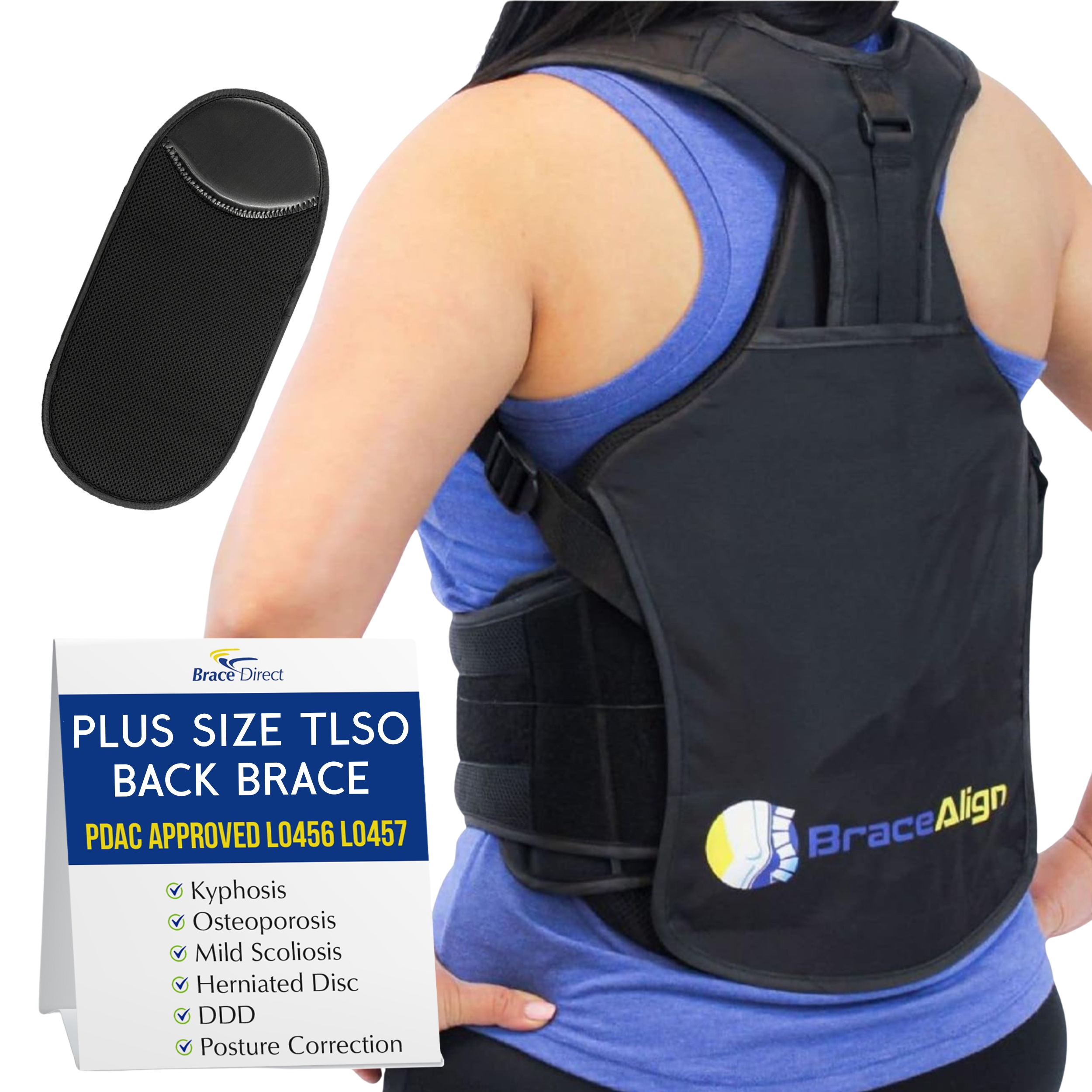 plus size tlso back brace thoracic lumbar support scoliosis kyphosis compression fracture spinal instability osteoporosis herniated disc post surgical recovery ddd pain adjustable breathable rigid bariatric men women l0456 l0457 fsa hsa soporte espalda férula torácica corsé ortopédico