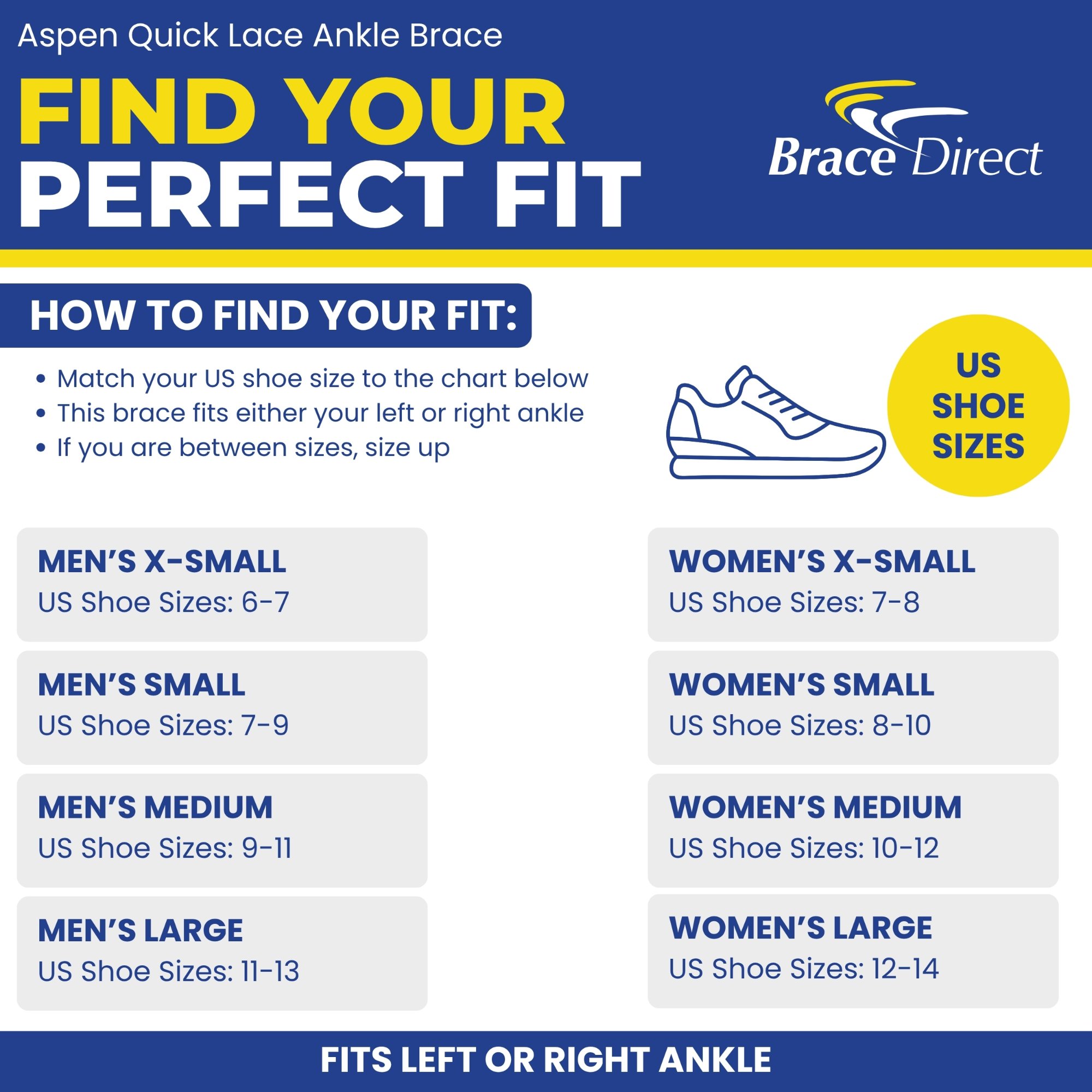 Aspen by Brace Direct Quick Lace Ankle Brace Ankle Stabilizer L1902