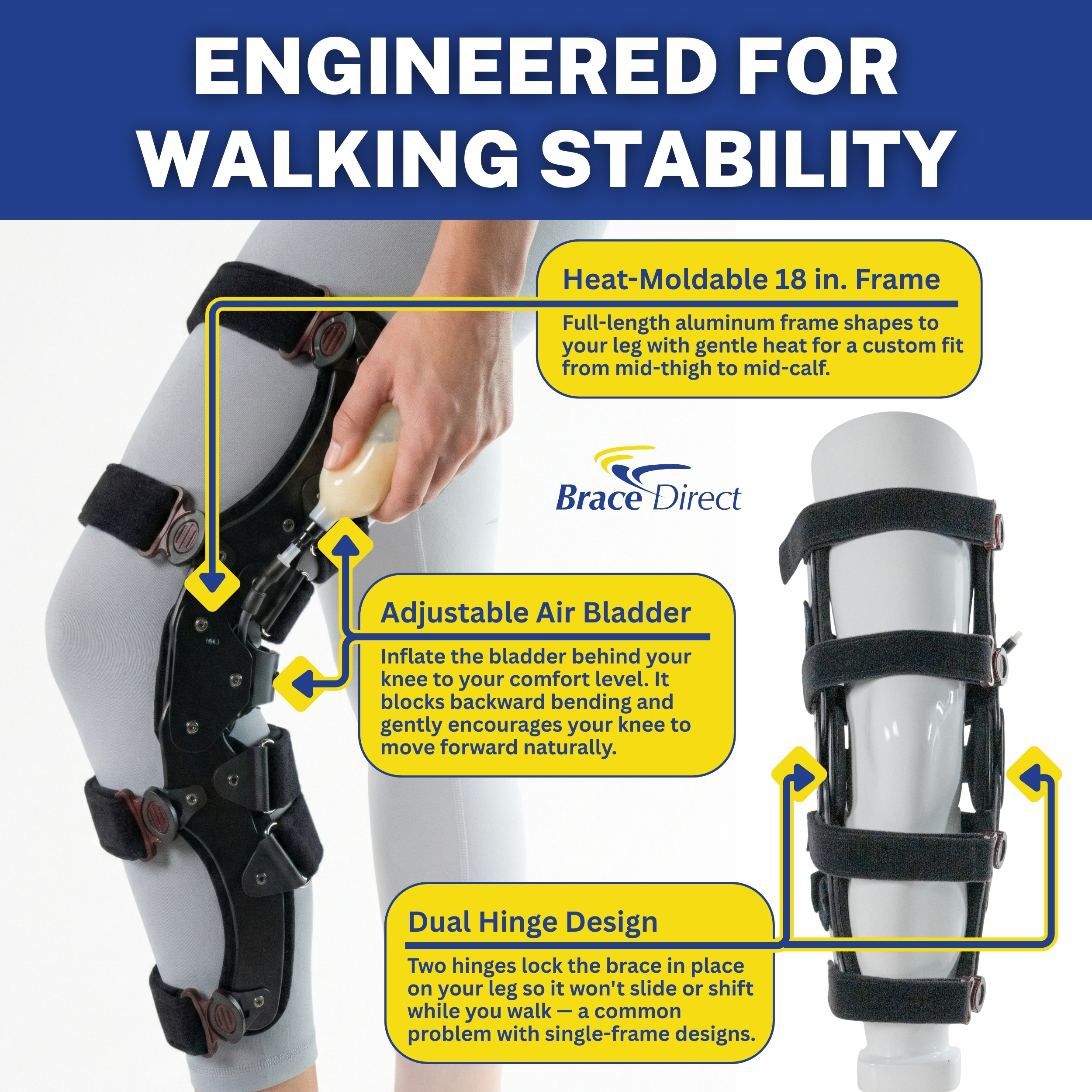 Guardian HXR Rehabilitator Knee Brace Air Therapy Genu Recurvatum Hyperextension