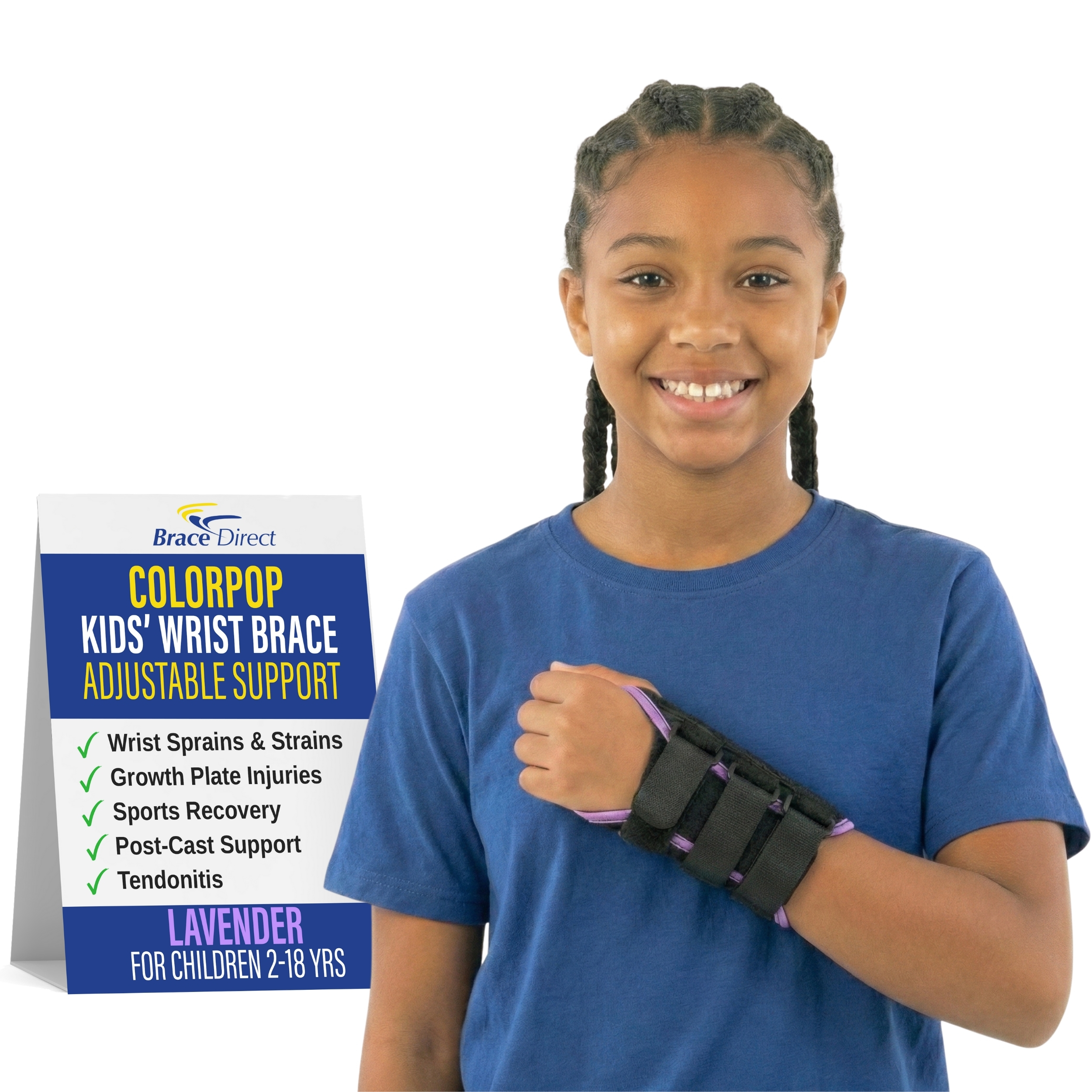Brace Direct Kids Wrist Brace Adjustable Pediatric Support Ages 2–18