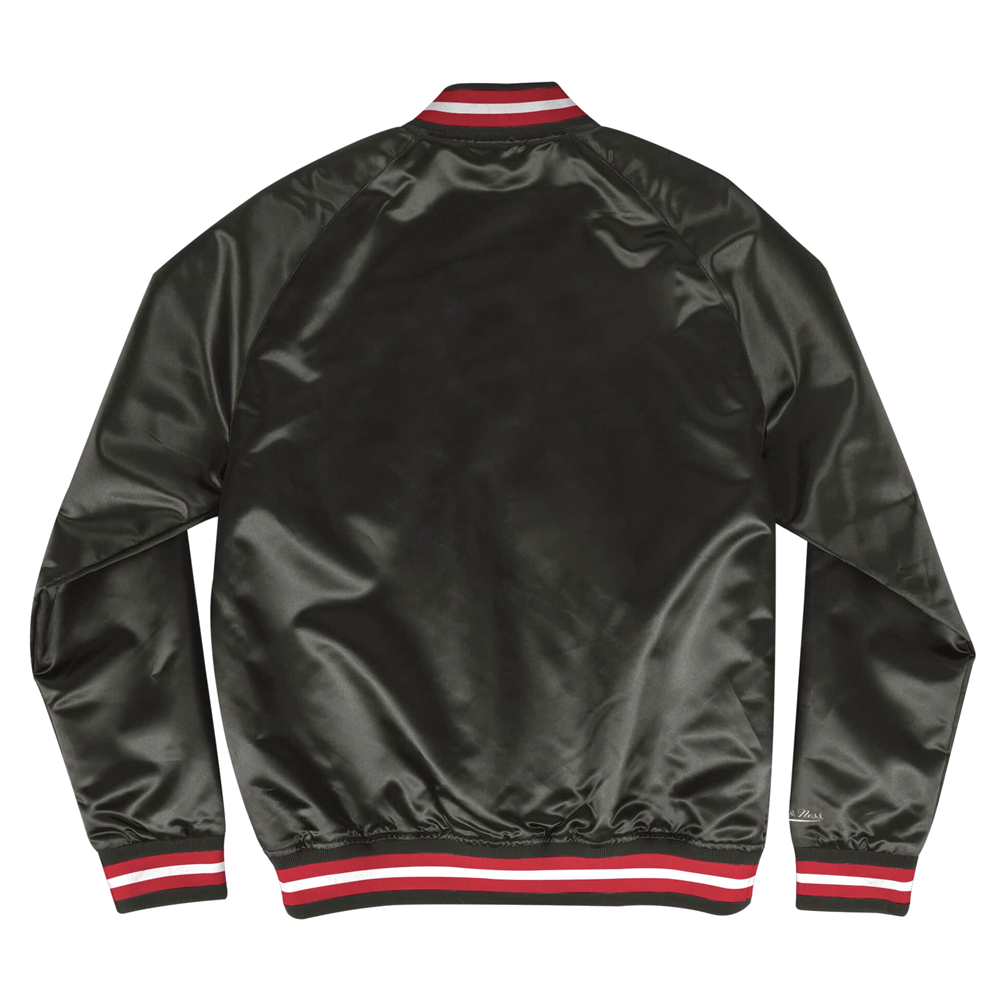 Men's Mitchell & Ness NBA Chicago Bulls Black Lightweight Satin Jacket