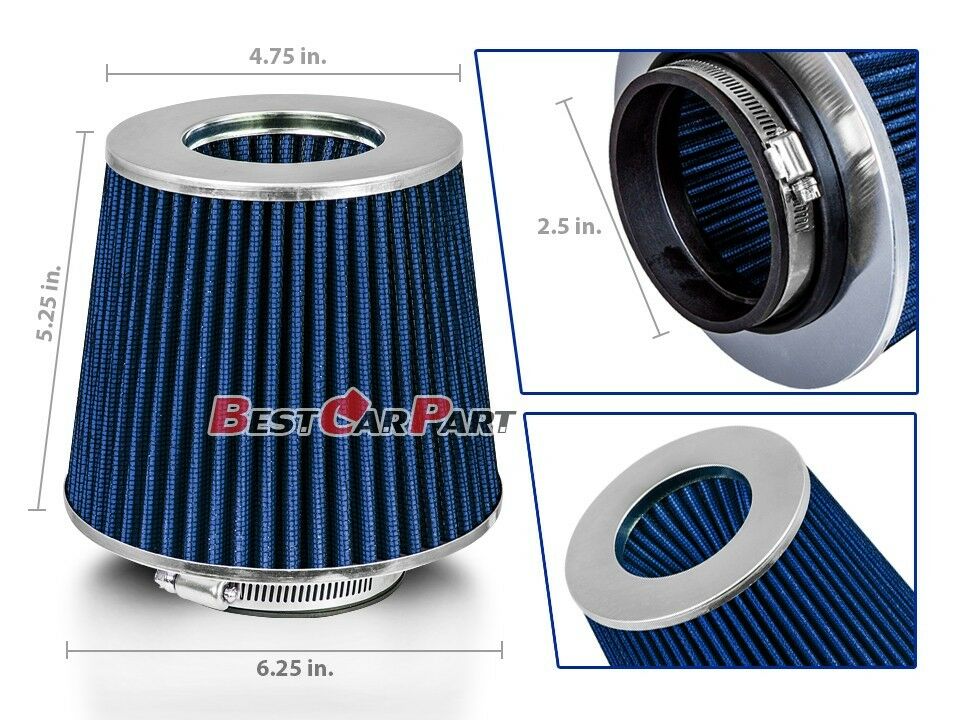4/'/' Blue Short Ram High Flow Mesh Replacement Air Intake Cone Filter