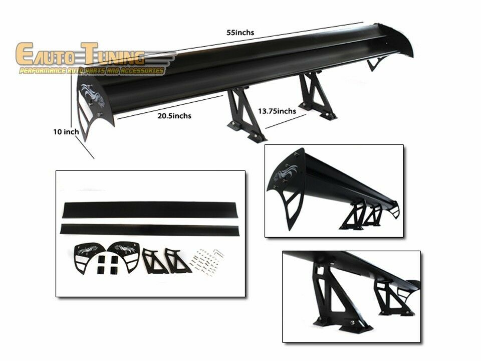 GT Wing Type S Aluminum Rear Spoiler BLACK For Series 60/61