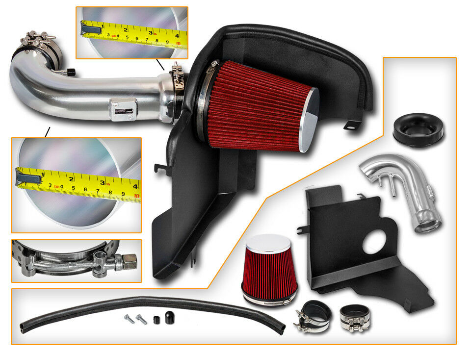 For 11-14 Ford Mustang Boss V8 Air Intake Induction Heat Shield Red Piping Kit