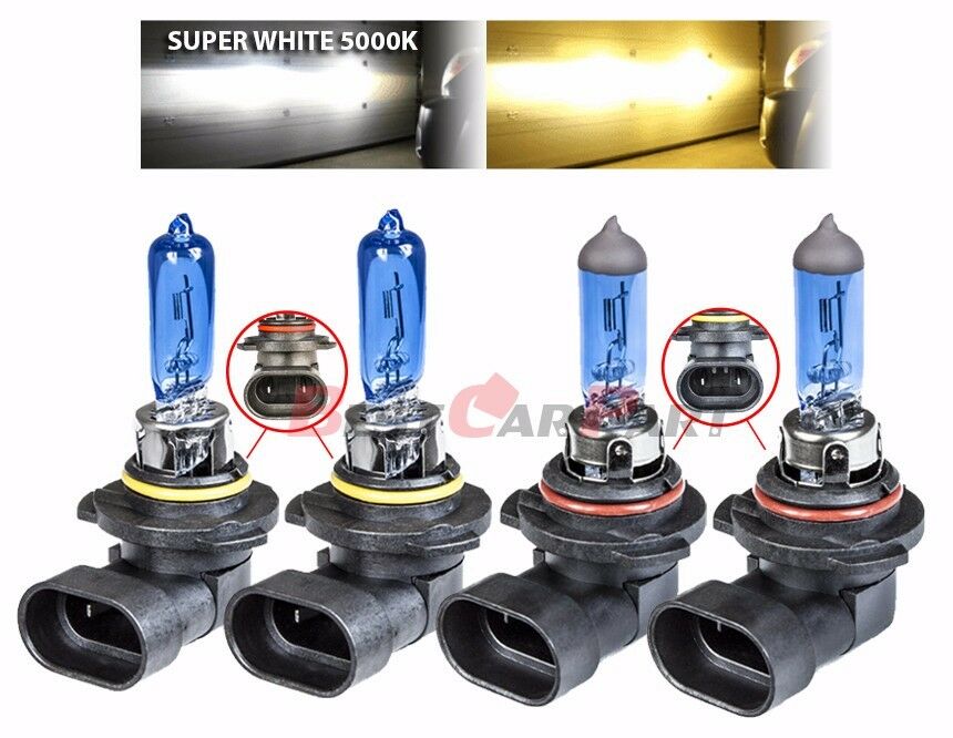 9005 & 9006 Xenon HID Headlight High/Low Beam Halogen Bulbs Combo 5000K