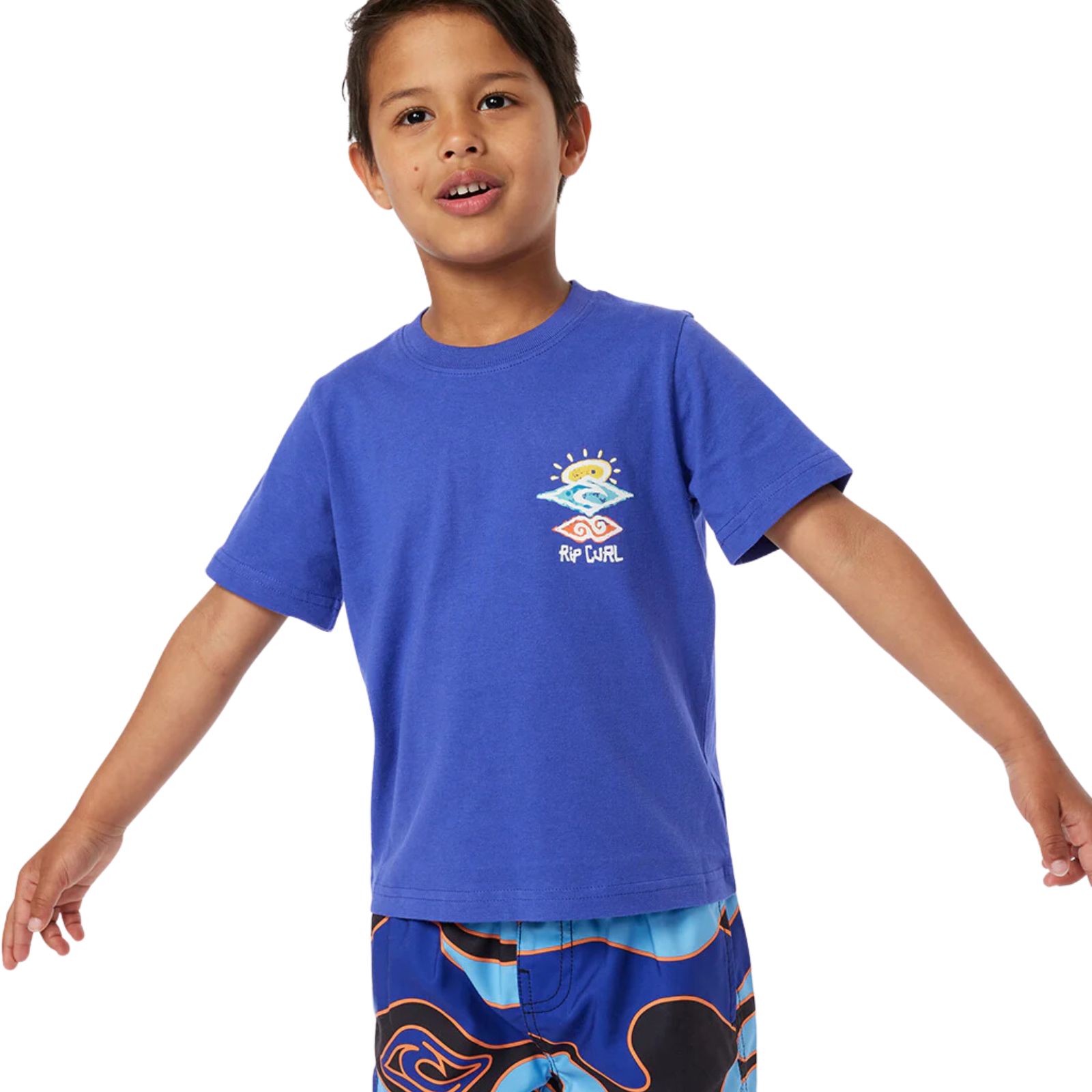 Rip Curl Kids Icons Of Shred Short Sleeve Crew Neck Cotton T-Shirt Top Tee - Picture 4 of 7