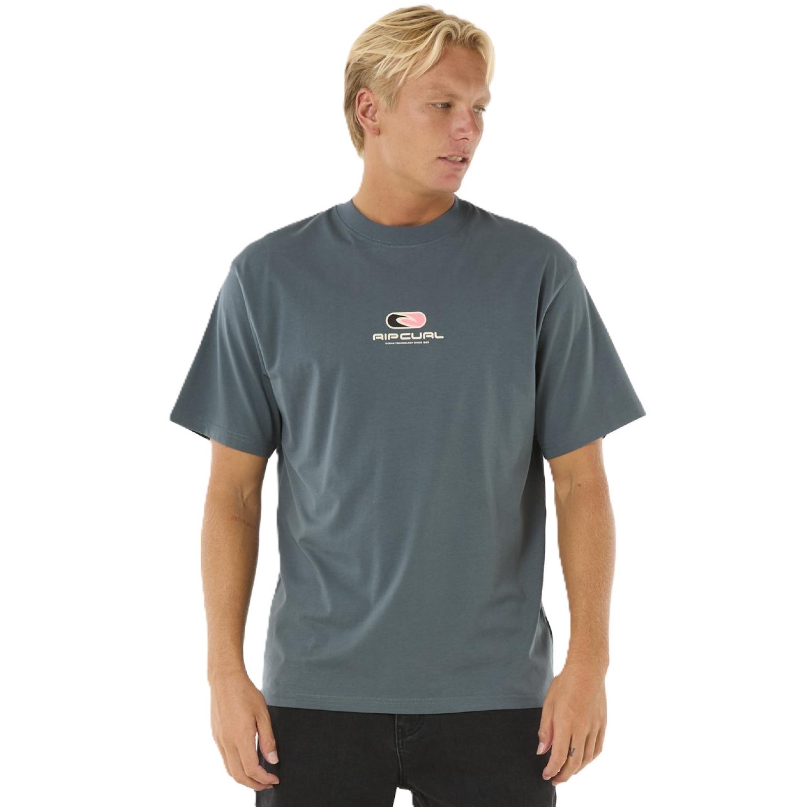 Camiseta Top Camiseta Rip Curl Para Hombres Pill Icon Manga Corta Cuello Redondo Algodón - Imagen 2 de 15