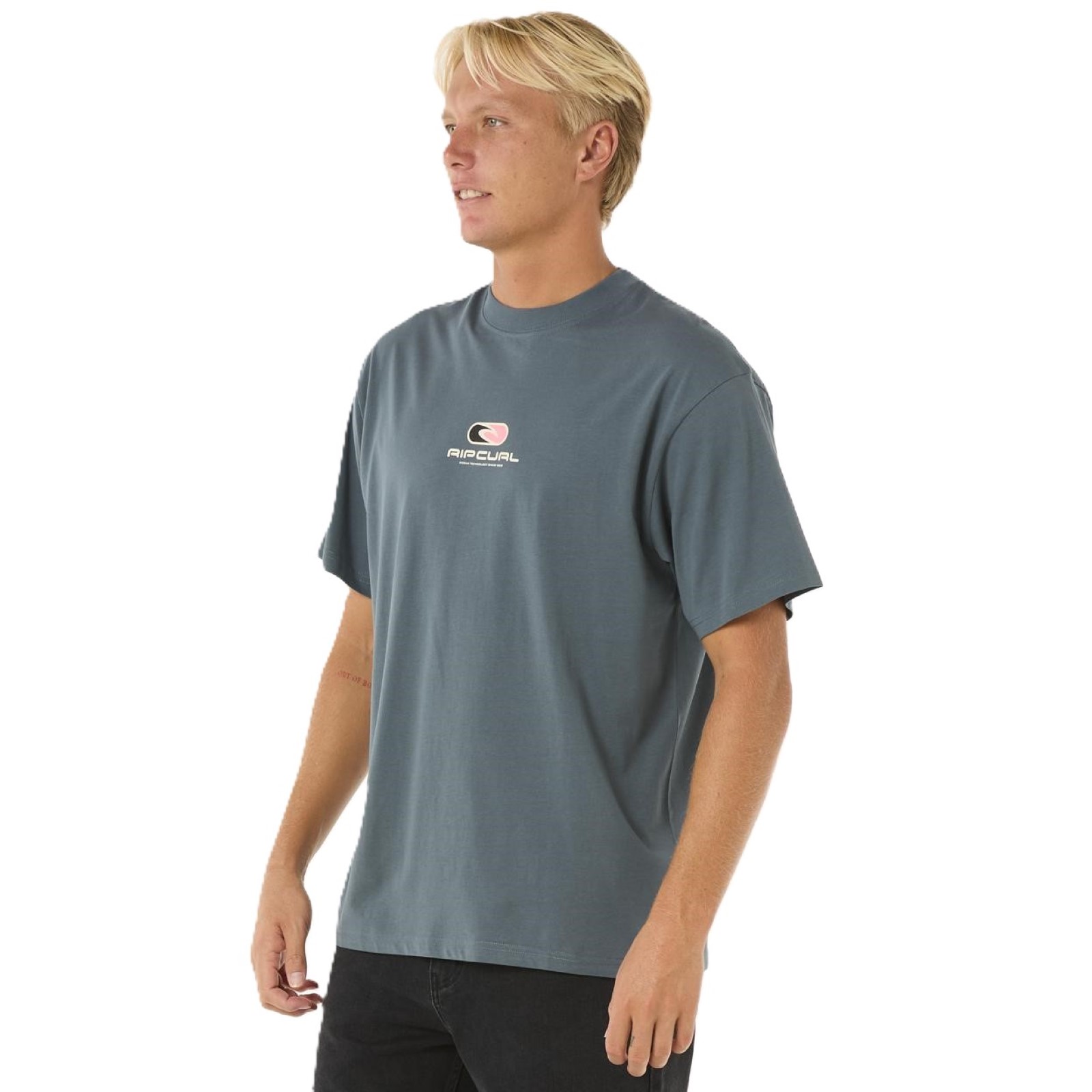 Camiseta Top Camiseta Rip Curl Para Hombres Pill Icon Manga Corta Cuello Redondo Algodón - Imagen 3 de 15