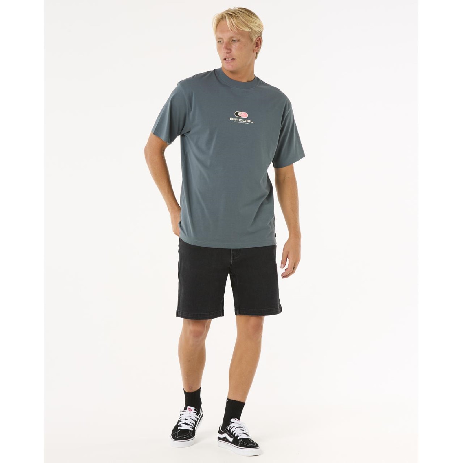 Camiseta Top Camiseta Rip Curl Para Hombres Pill Icon Manga Corta Cuello Redondo Algodón - Imagen 5 de 15